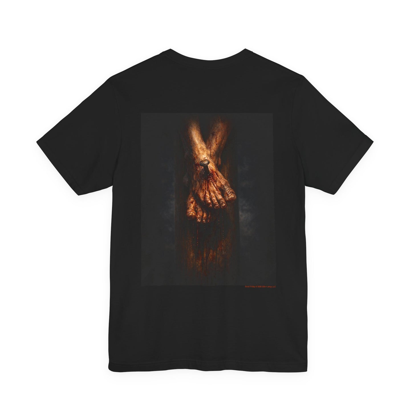 Good Friday on Classic Black T - Back Side Print