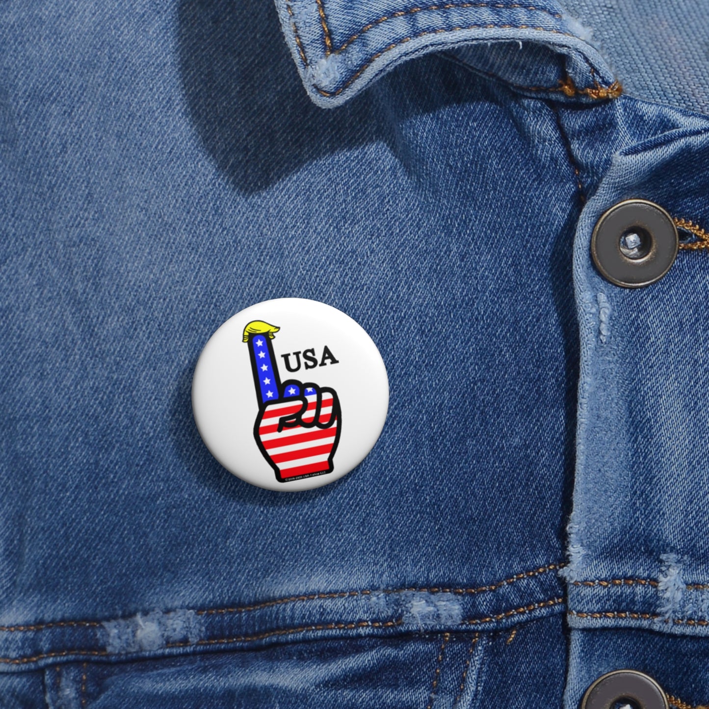 USA-1 Themed Pin Buttons, Perfect for Political Events, Independence Day, Personal Expression, Collectible Badges