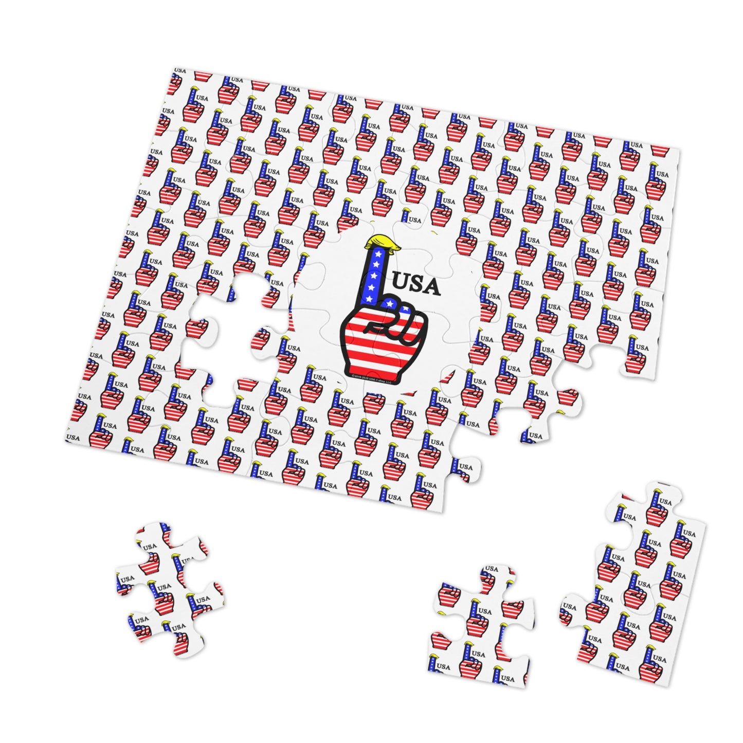 USA-1 Themed Jigsaw Puzzle with Tin – Patriotic Gift, Fun Family Activity, Home Decor, Holiday Entertainment, USA Puzzle