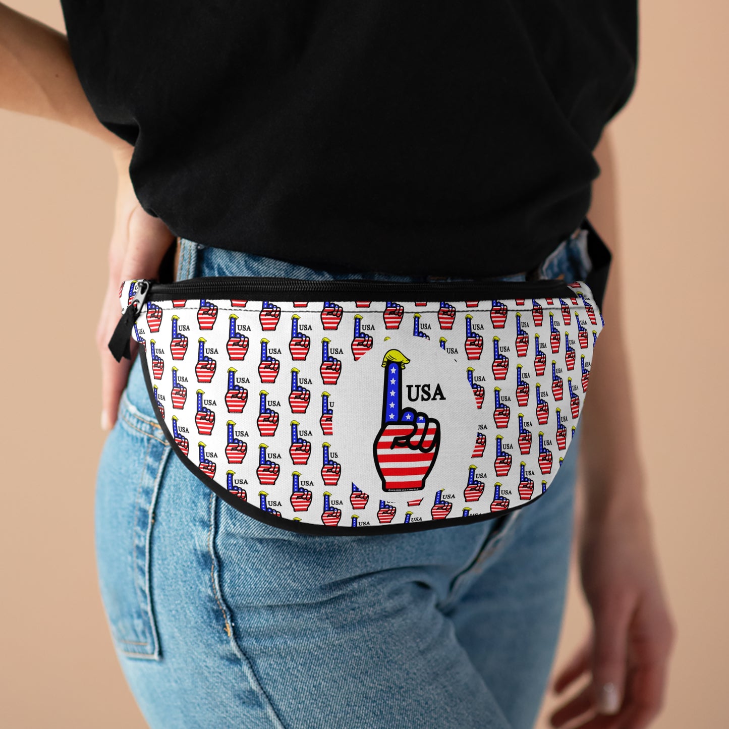 USA-1 Themed Fanny Pack, Fun Festival Accessory, Ideal for Concerts, Fourth of July, Sports Events, Travel Essentials, Hipster Gear