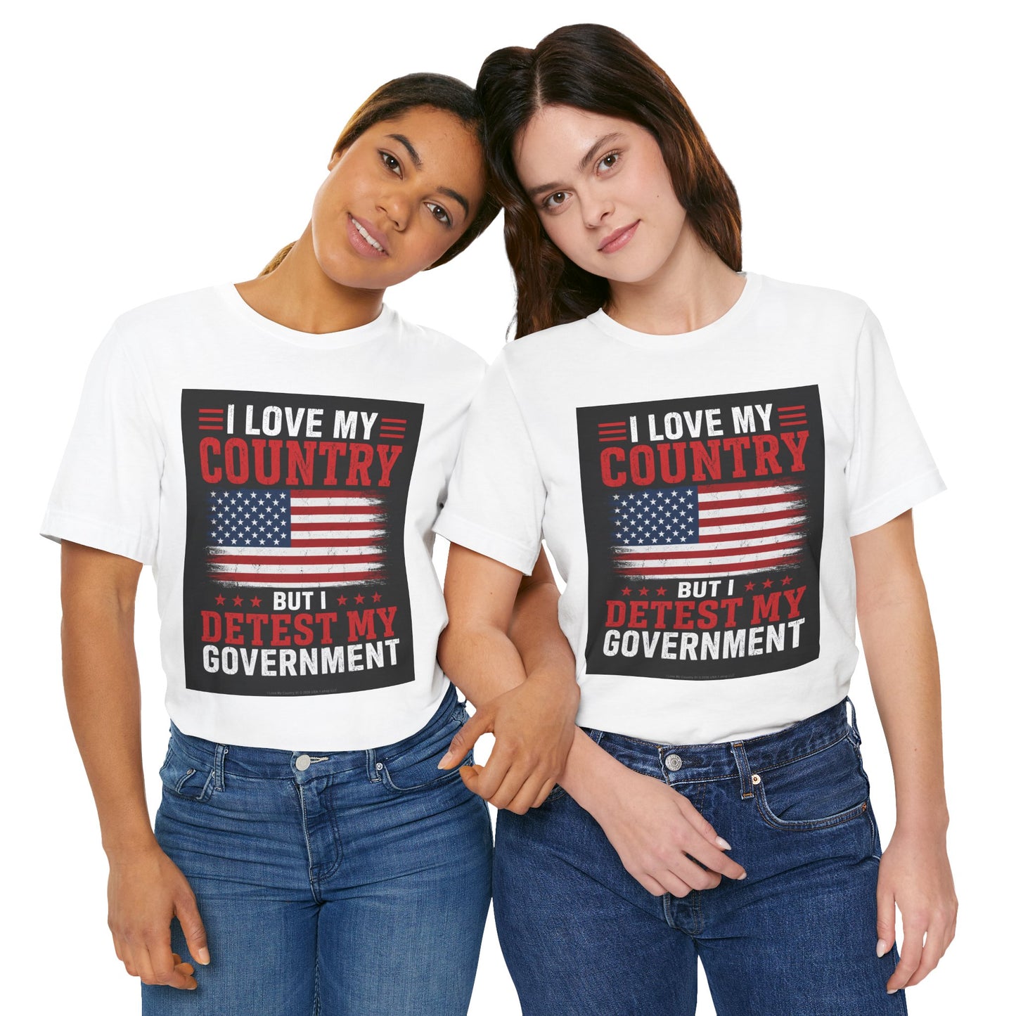 I Love My Country 01 Flat/Bright on Classic White T - Front Side Print