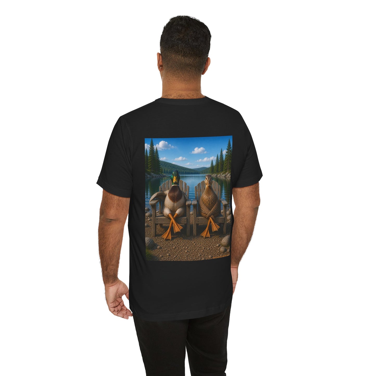 Sitting Ducks 02 on Classic Black T - Back Side Print