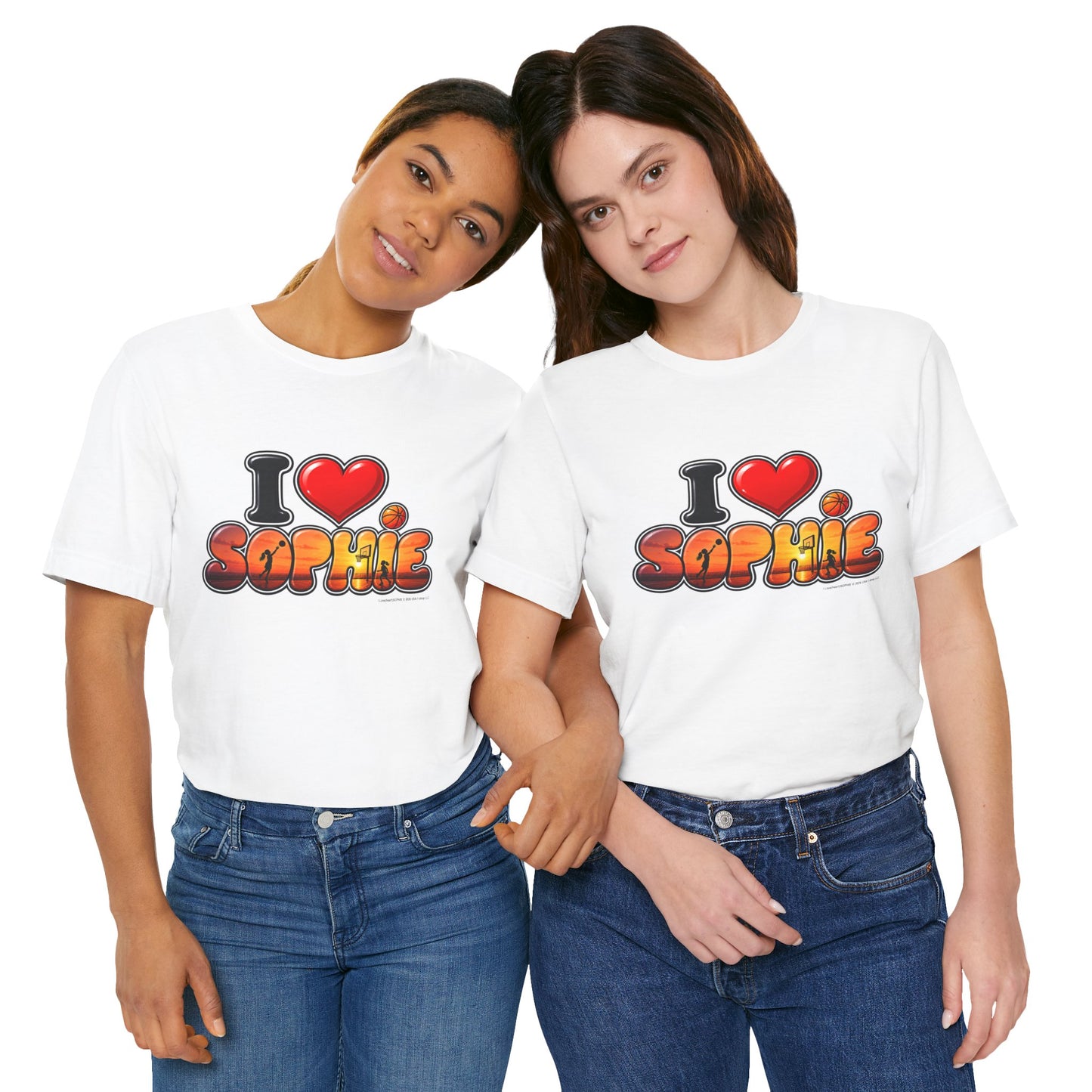 I  Love(heart) Sophie Sunset Graphic Tee — Front Side Print