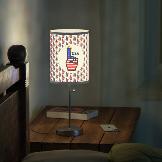 USA-1 Themed Table Lamp, Independence Day Gift, American Flag Home Accent, Bedroom Lighting, Party Centerpiece