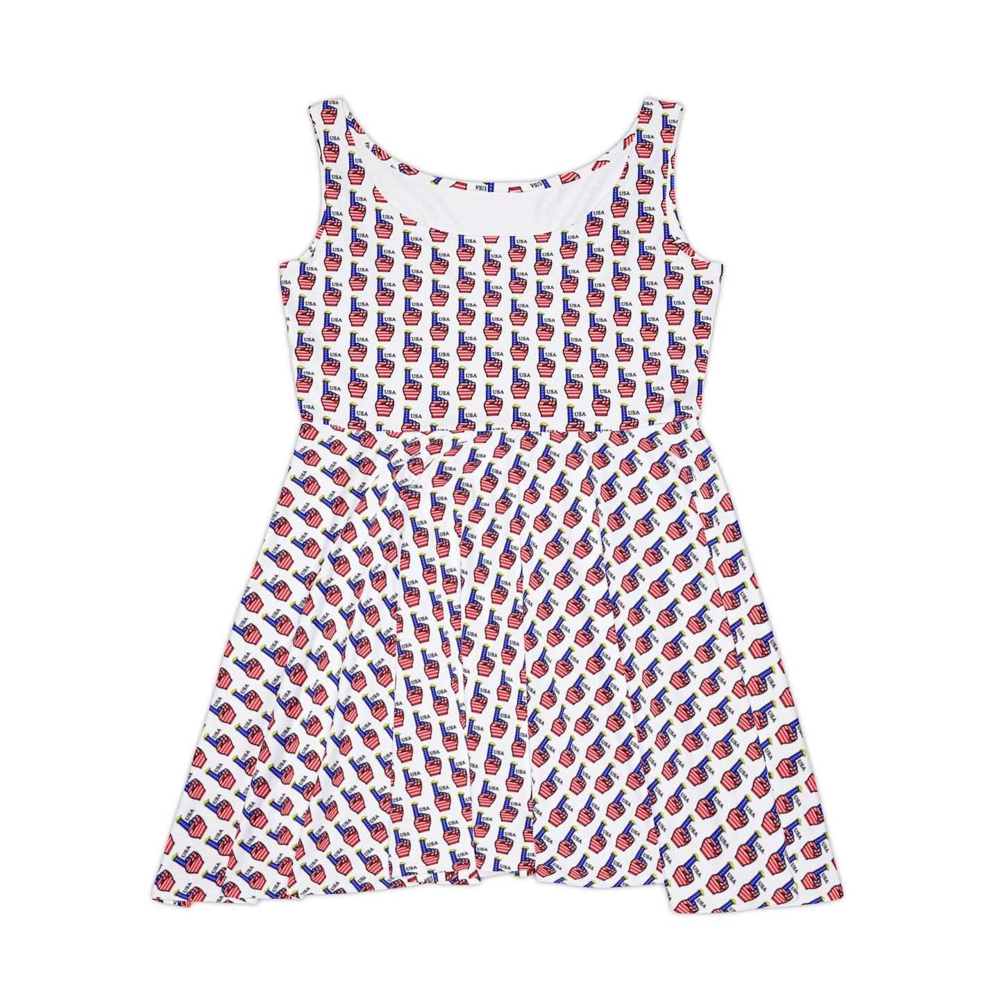 Women's Skater Dress with Fun Pineapple Print, Casual Summer Dress, Outdoor Party Dress, Vacation Outfit, Gift for Her