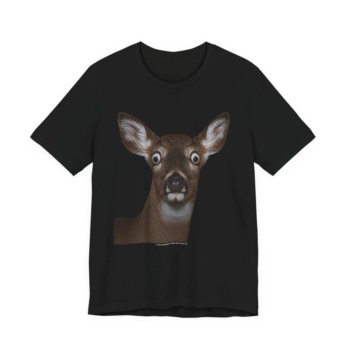 In The Headlights on Classic Black T - Front Side Print