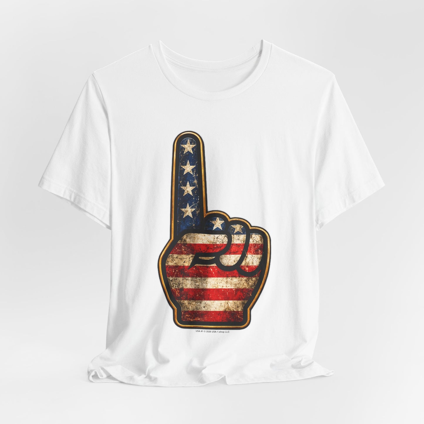 USA #1 on Classic White T - Front Side Print