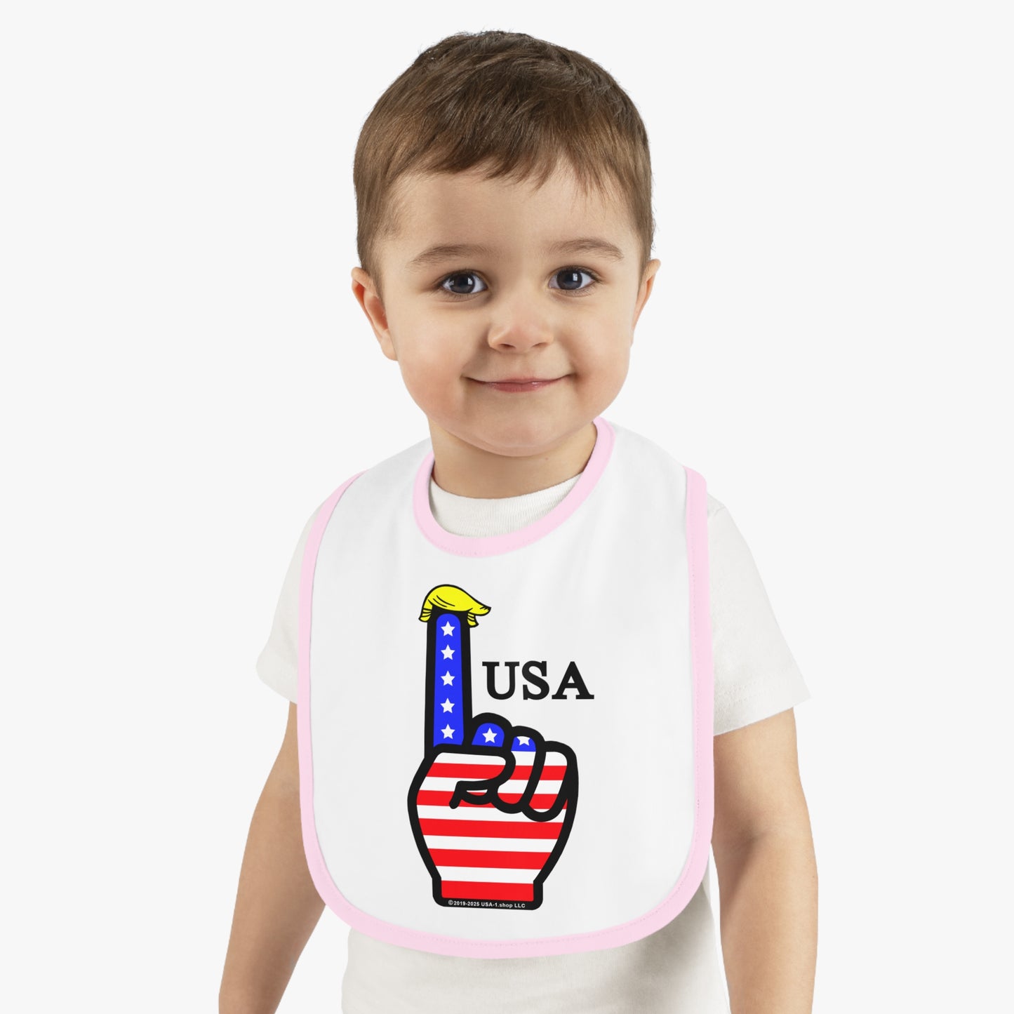 USA-1 Themed Baby Contrast Trim Jersey Bib