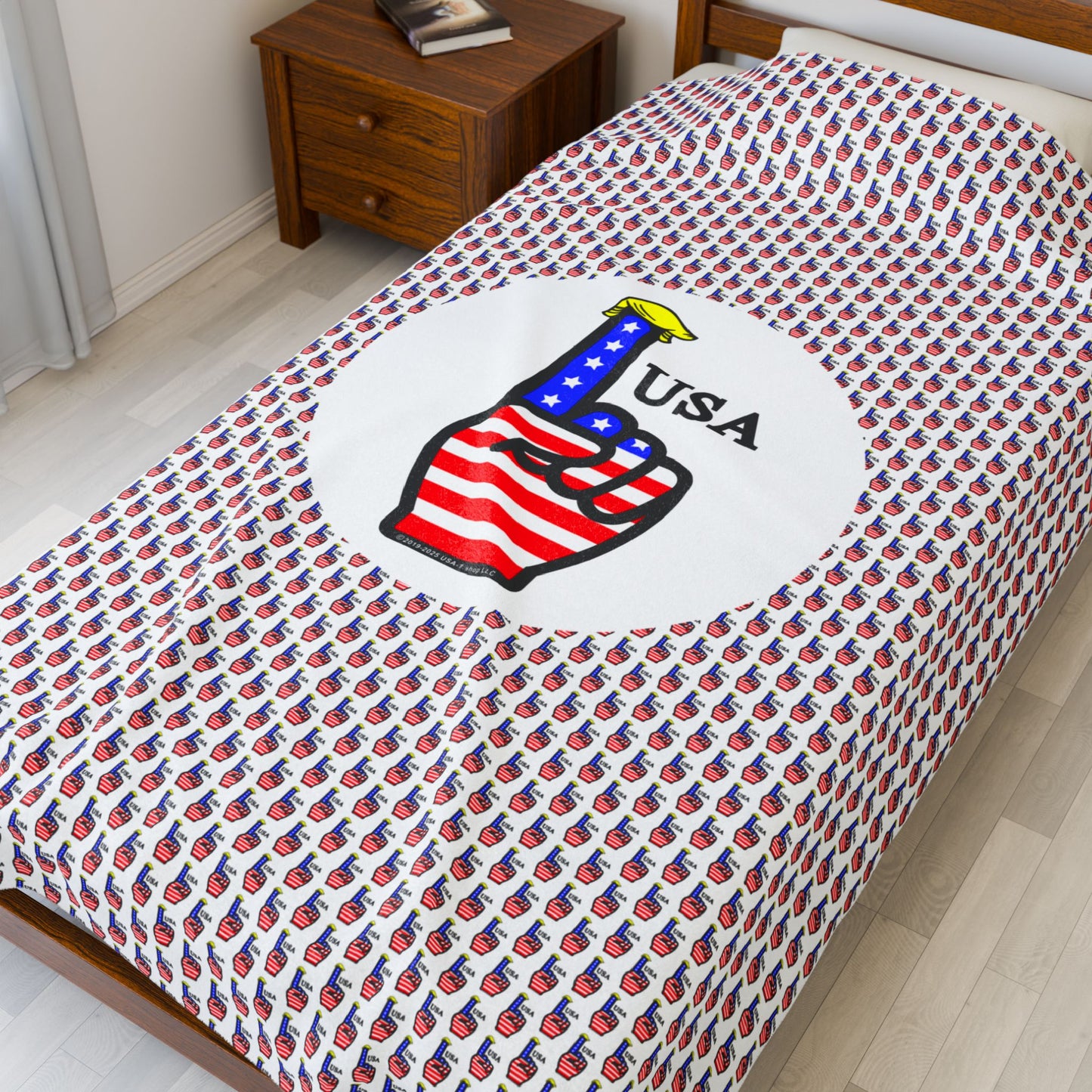 USA-1 Themed Style 1 Cozy Velveteen Plush Blanket, Soft Throw for Home, Warm Snuggle Blanket, Perfect for Kids & Adults, Great Gift for Any Occasion