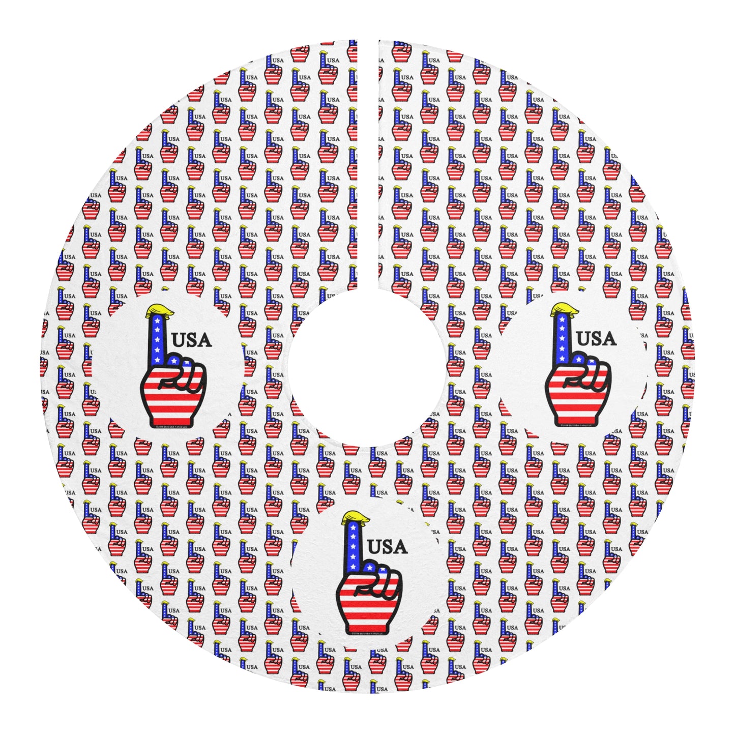 USA-1 Themed Christmas Tree Skirt, Holiday Decor, Festive Christmas Decoration, Family Gatherings, Unique Gift