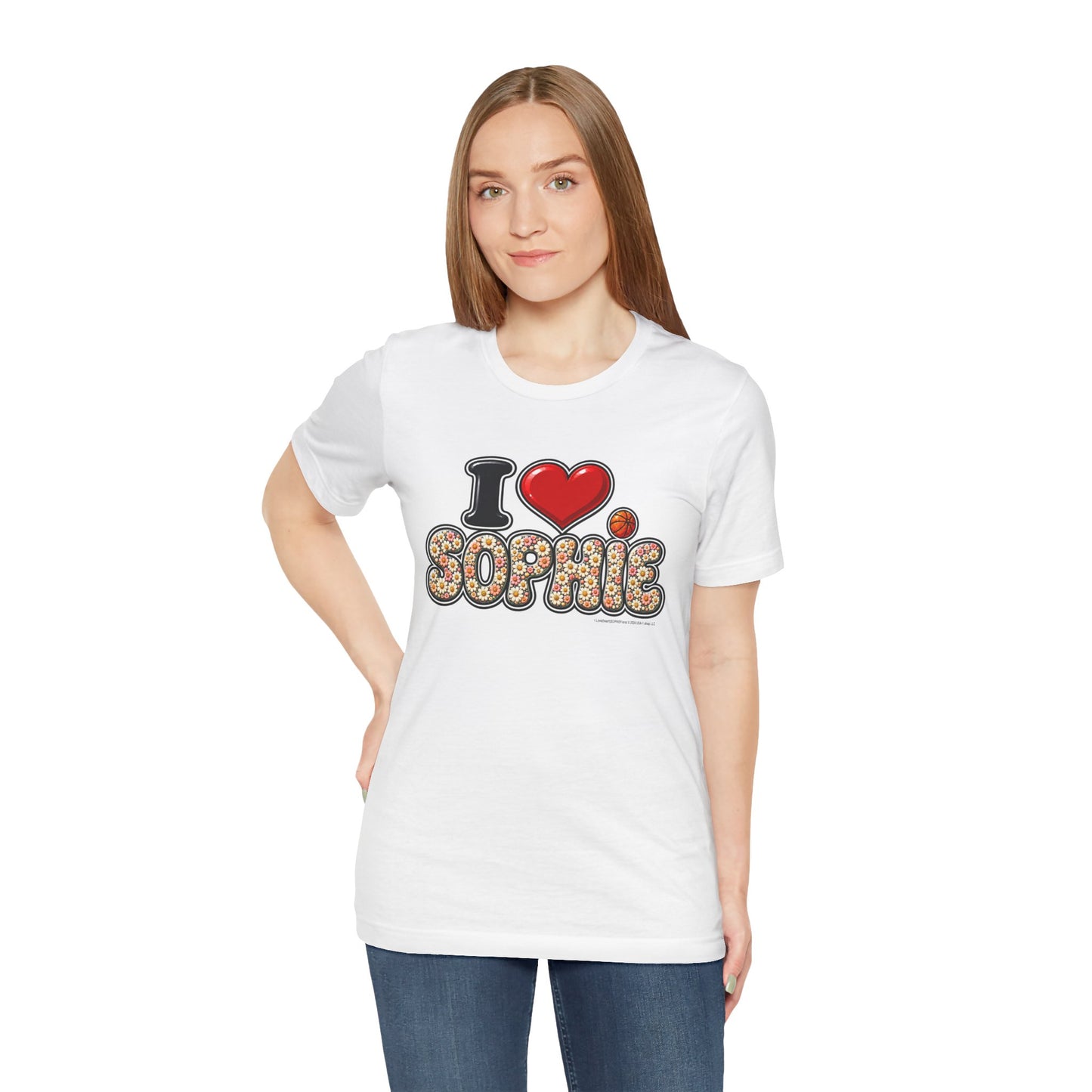 I  Love(heart) Sophie Floral Graphic Tee — Front Side Print