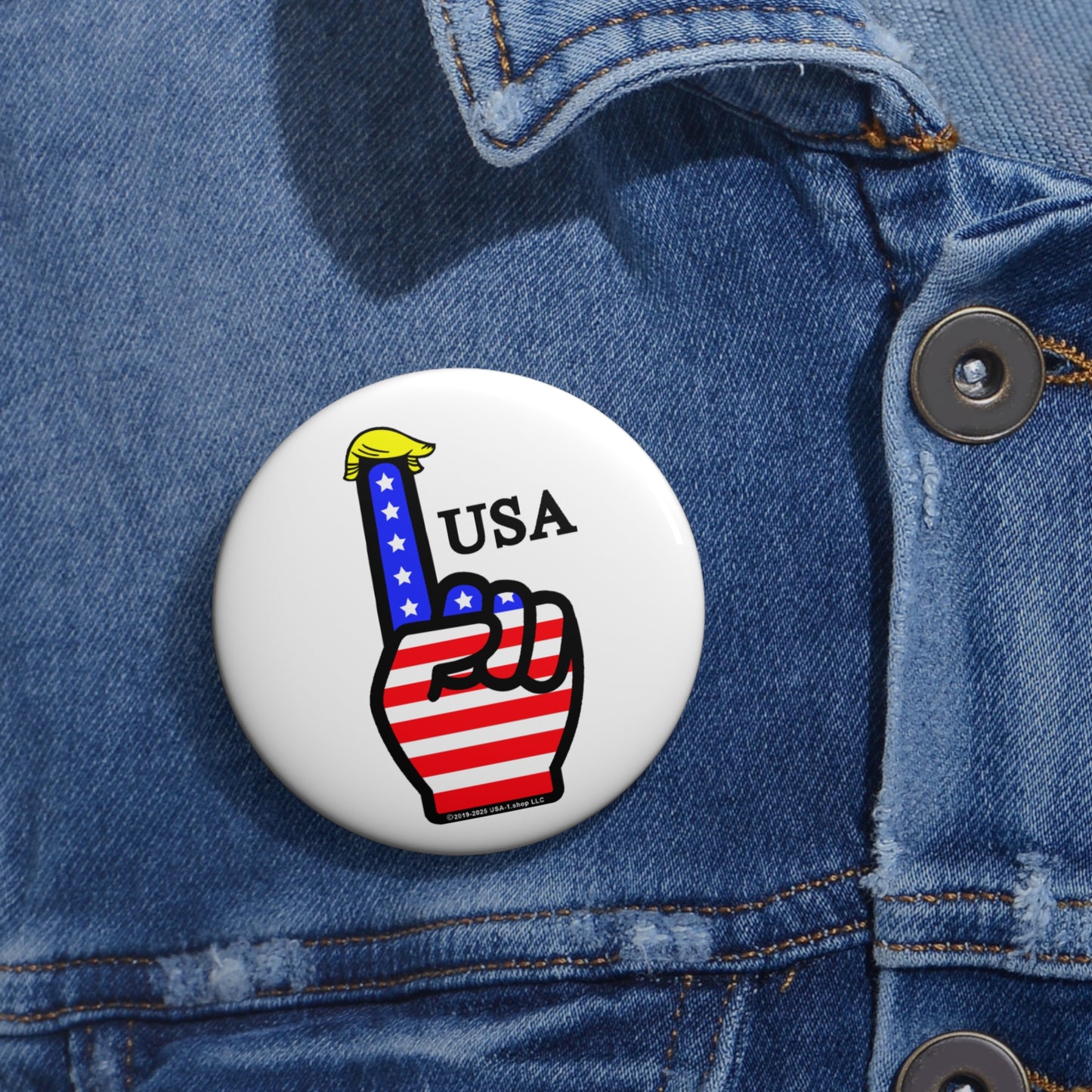 USA-1 Themed Pin Buttons, Perfect for Political Events, Independence Day, Personal Expression, Collectible Badges