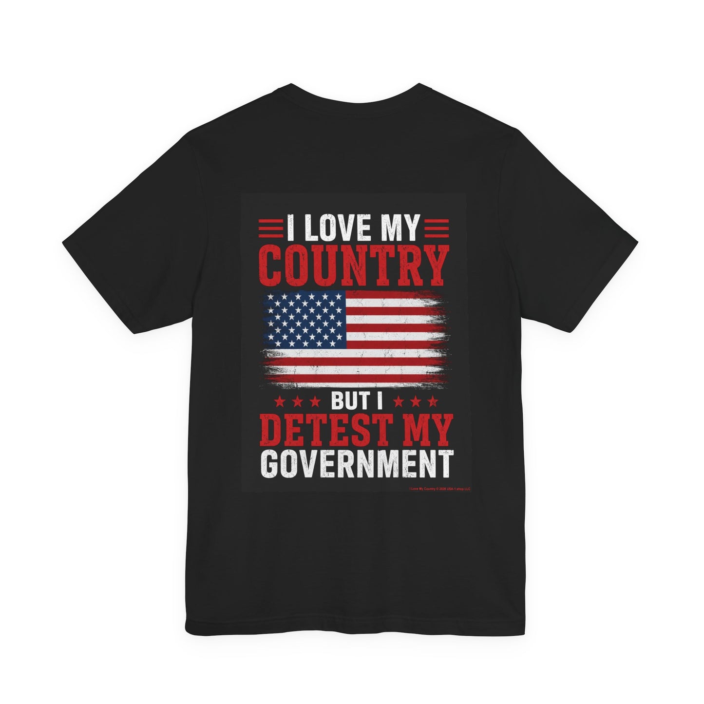 I Love My Country 01 Flat/Bright on Classic Black T - Back Side Print