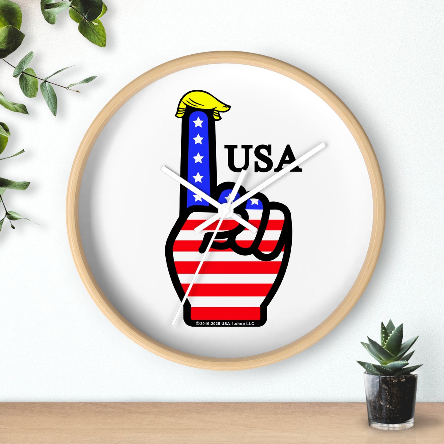 USA-1 Themed Wall Clock, Home Decor, Patriotic Gift, Freedom Enthusiast Clock, 4th of July Decoration, Americana Timepiece