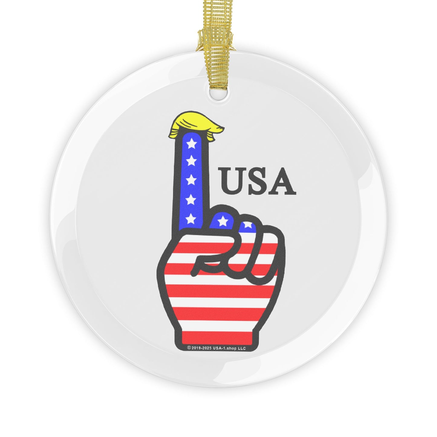 USA-1 Themed Glass Ornaments - Cheerful Holiday Decor, Ideal for Christmas, Collectible Keepsakes, Home and Party Decoration