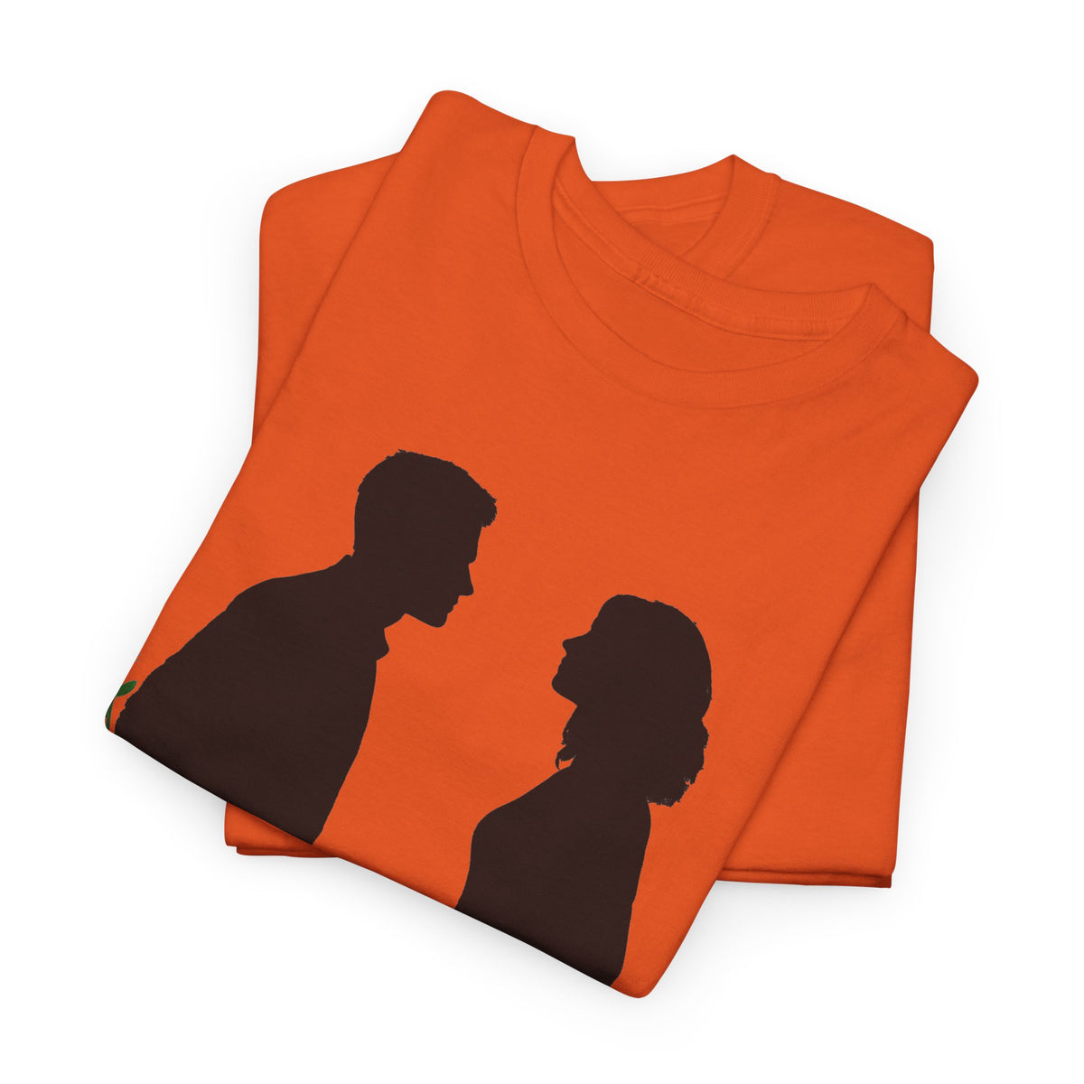 Romantic Silhouette Tee – Man with Rose, Woman with Knife Graphic Shirt