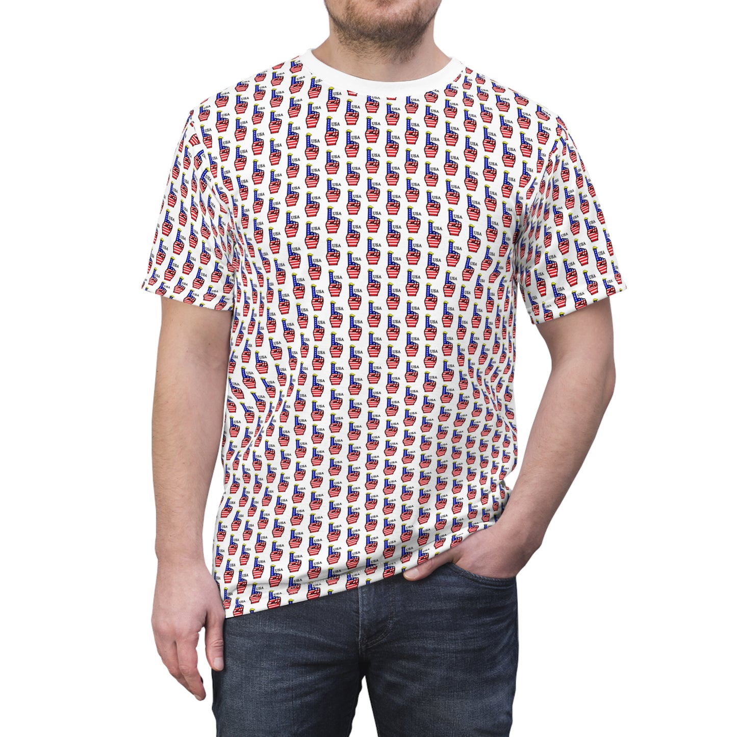 USA-1 Themed Patterned Tee for Him, Fun Graphic Shirt for Everyday Wear, Perfect Gift for Friends, Summer Festivals, Casual Outfits, Unique [...]