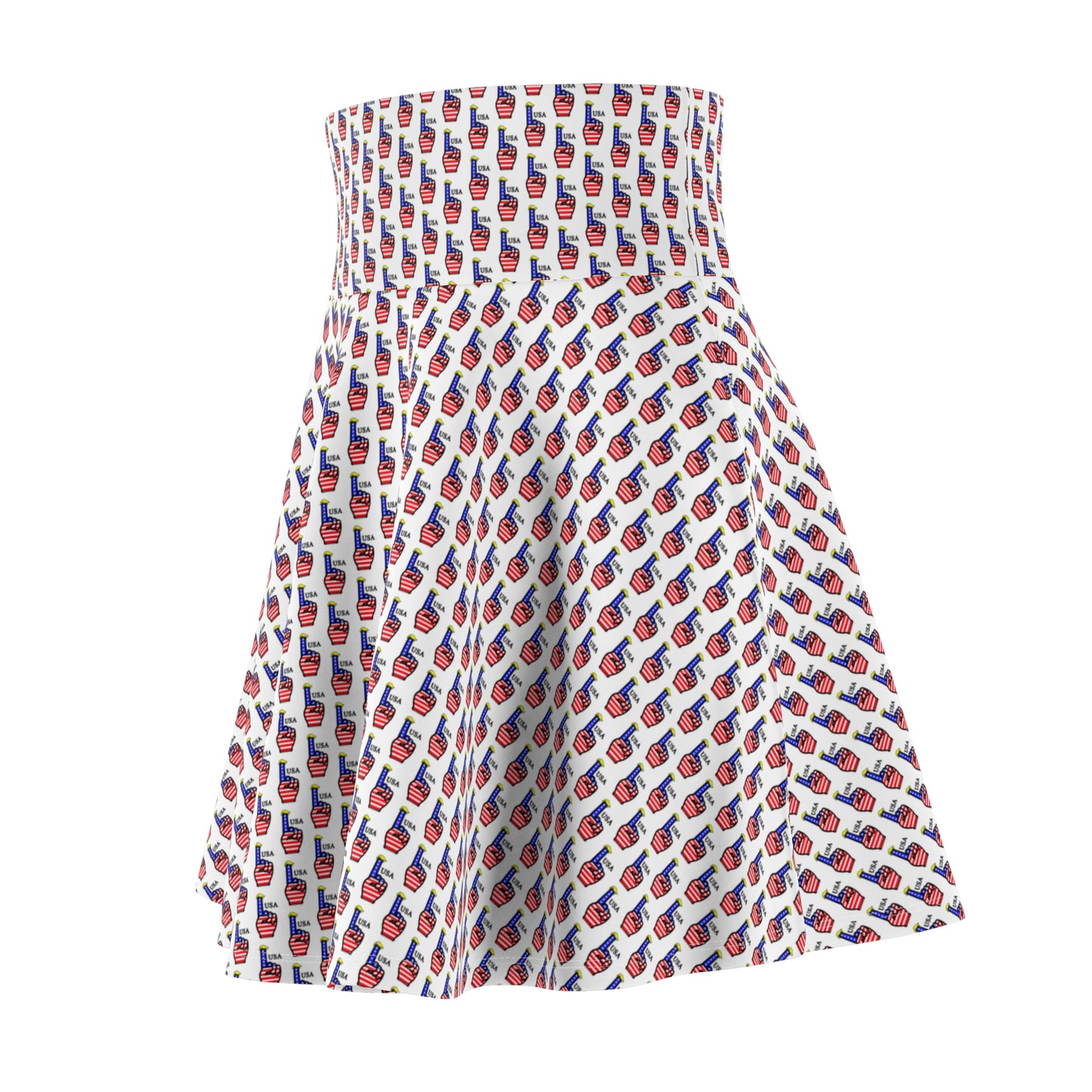 USA-1 Themed Funky Pattern Women's Skater Skirt, Summer Fashion, Casual Wear, Boho Style, AOP Skirt, Festival Outfit