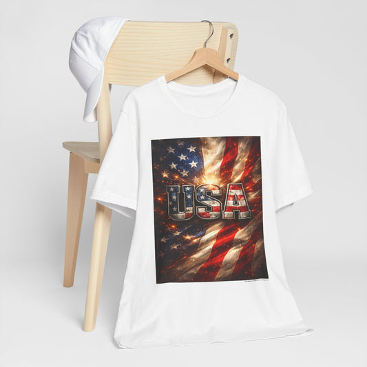USA Metal on Classic White T