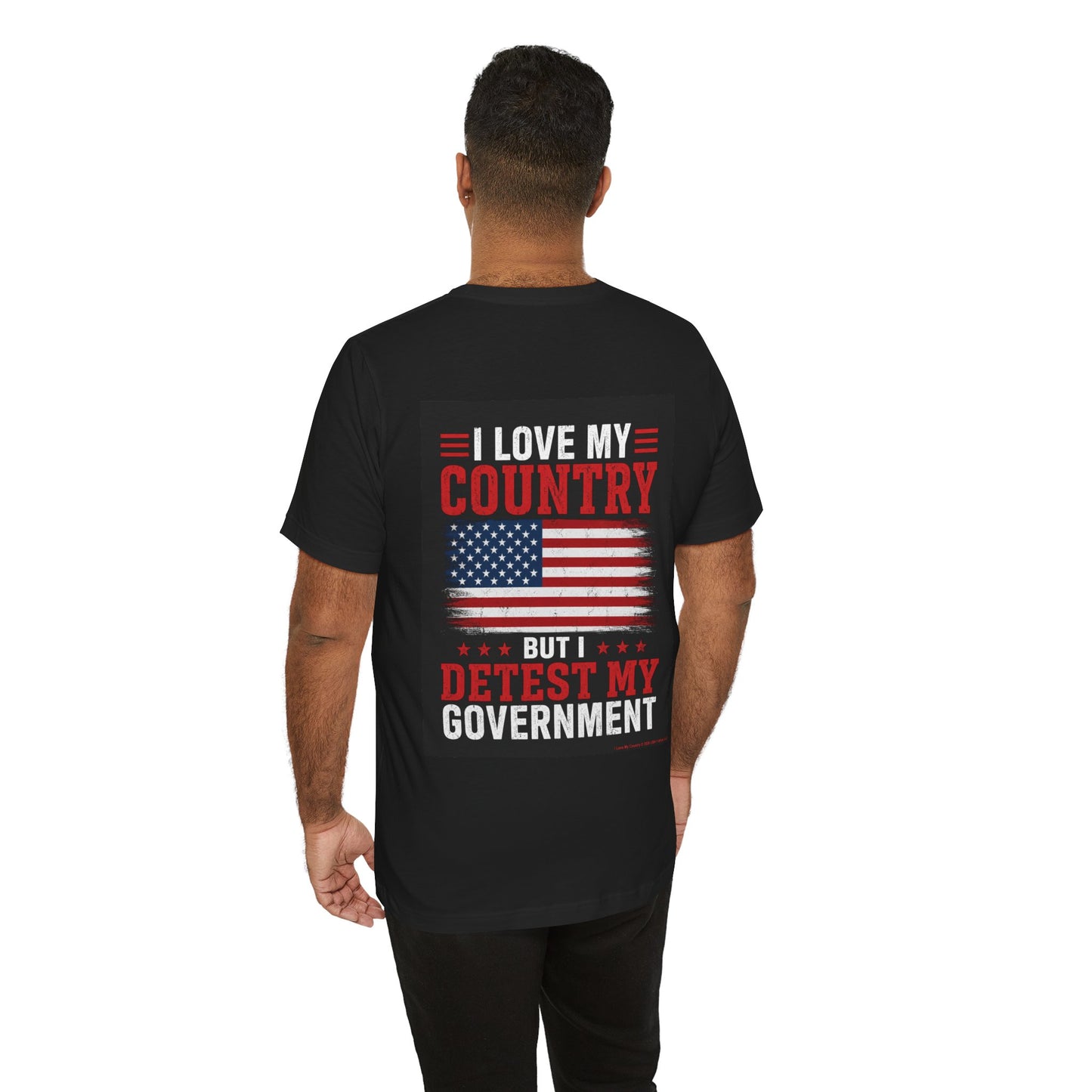 I Love My Country 01 Flat/Bright on Classic Black T - Back Side Print
