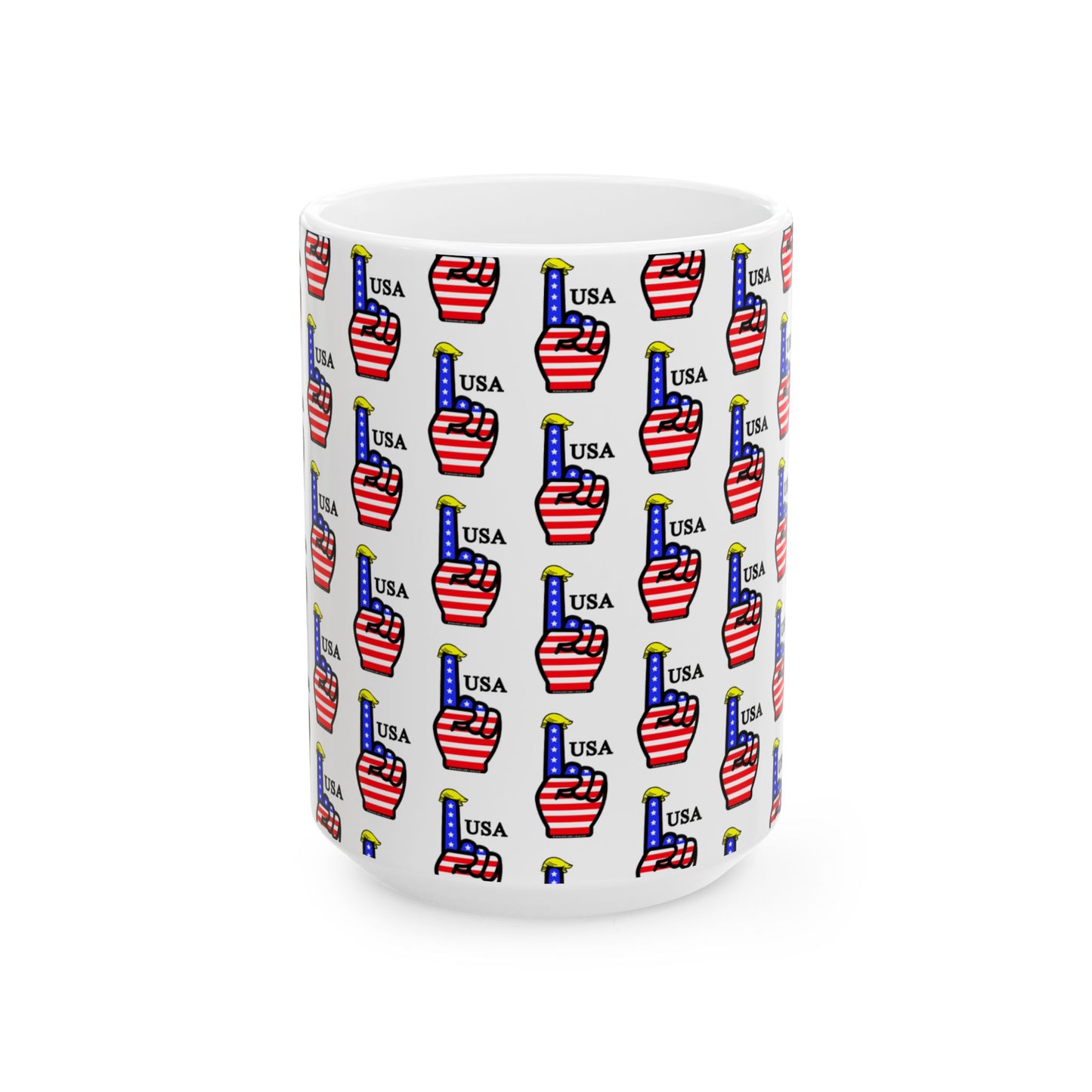 USA-1 Themed Style 2 Ceramic Mug, (11oz, 15oz) Coffee Cup, Gifts for Patriotism, Fourth of July Decor, Americana Home Accessory, Independence Day