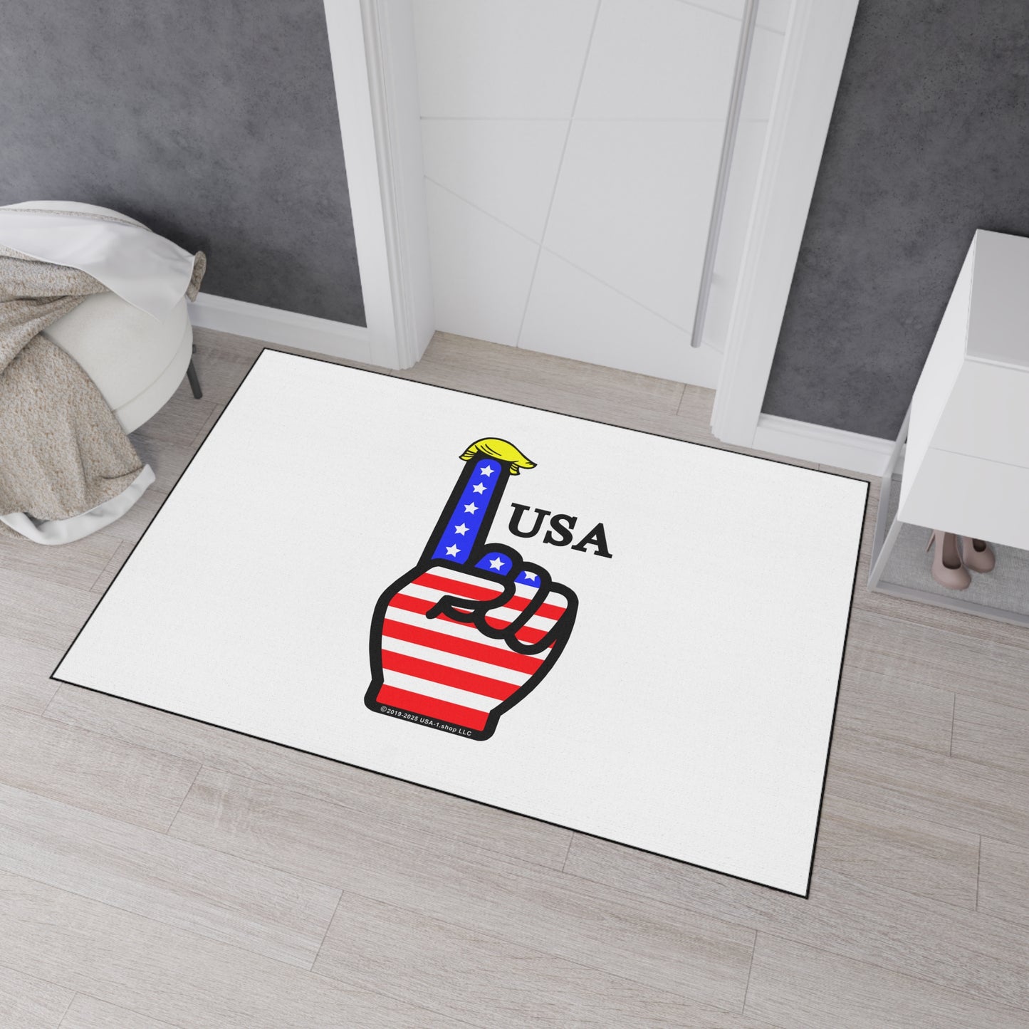 USA-1 Themed Style 1 Heavy Duty Floor Mat, Durable Entrance Rug, American Flag Decor, Sports Theme Mat, Indoor/Outdoor Welcome Mat