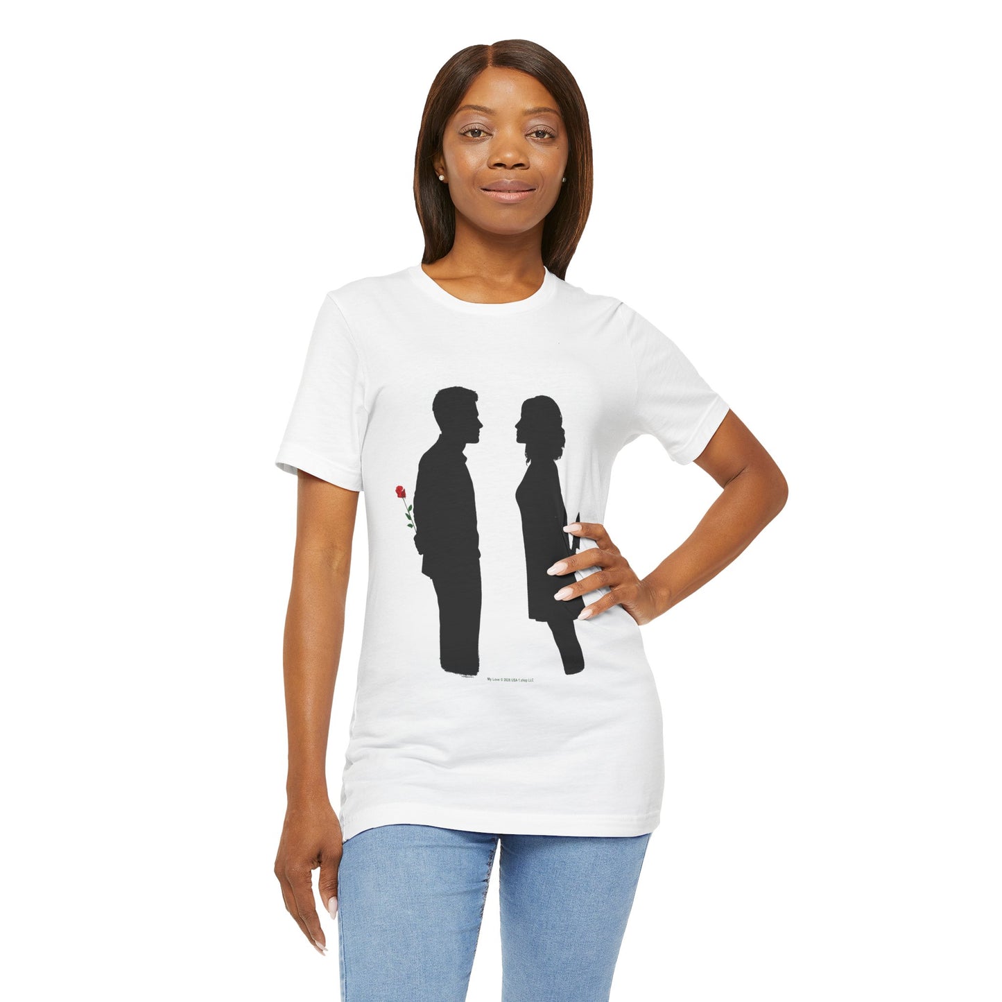 True Love on Classic White T - FRONT SIDE PRINT