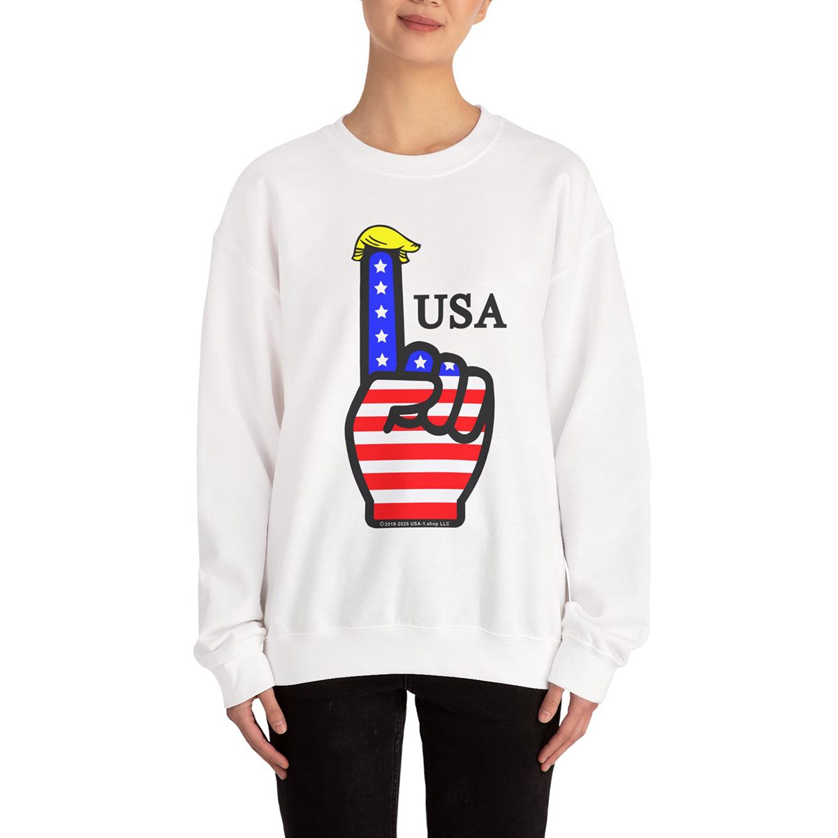 USA-1 Theme Woman's Sweatshirt, Cozy Crewneck, Casual Apparel, Independence Day Gift, Stylish Everyday Wear, Unisex