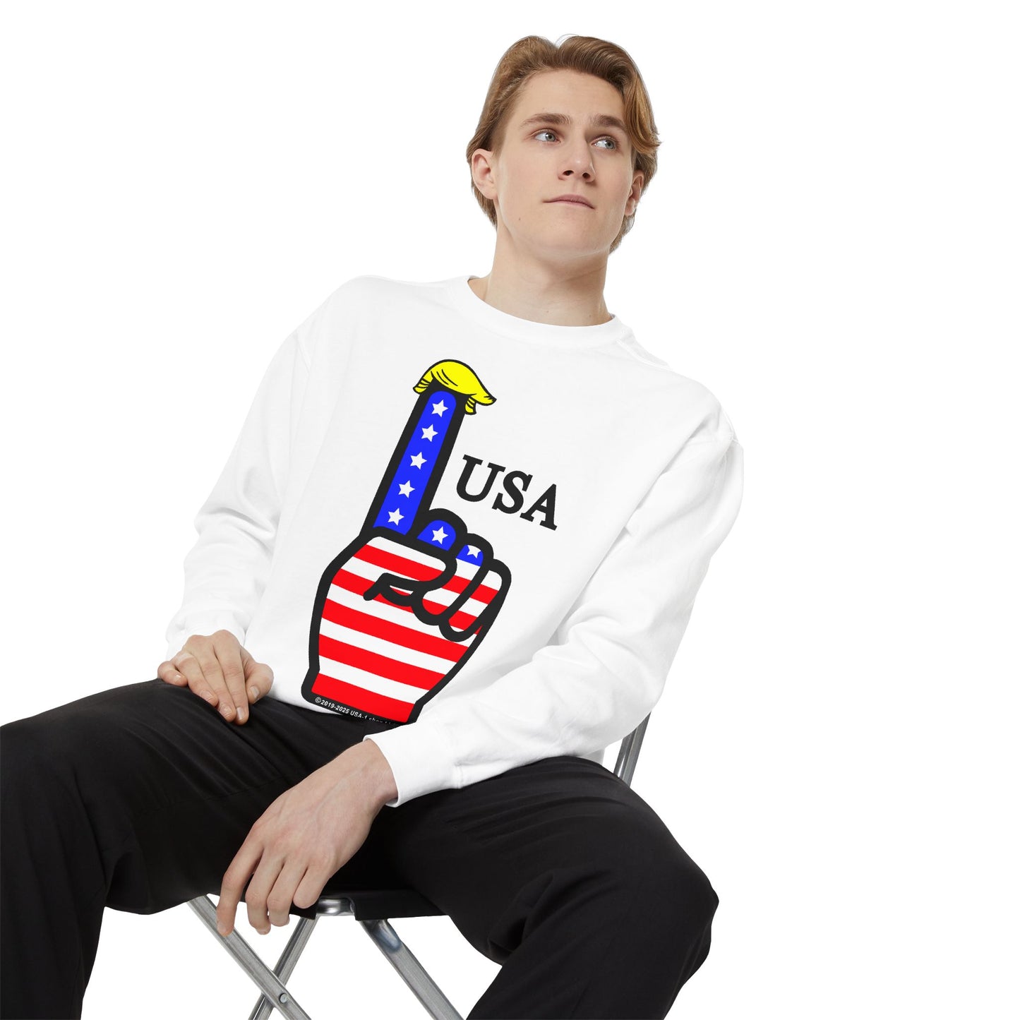 USA-1 Themed Sweatshirt Design, Comfortable Unisex Clothing, Great for July 4th, Election Day, Gifts for Him/Her, Casual Wear