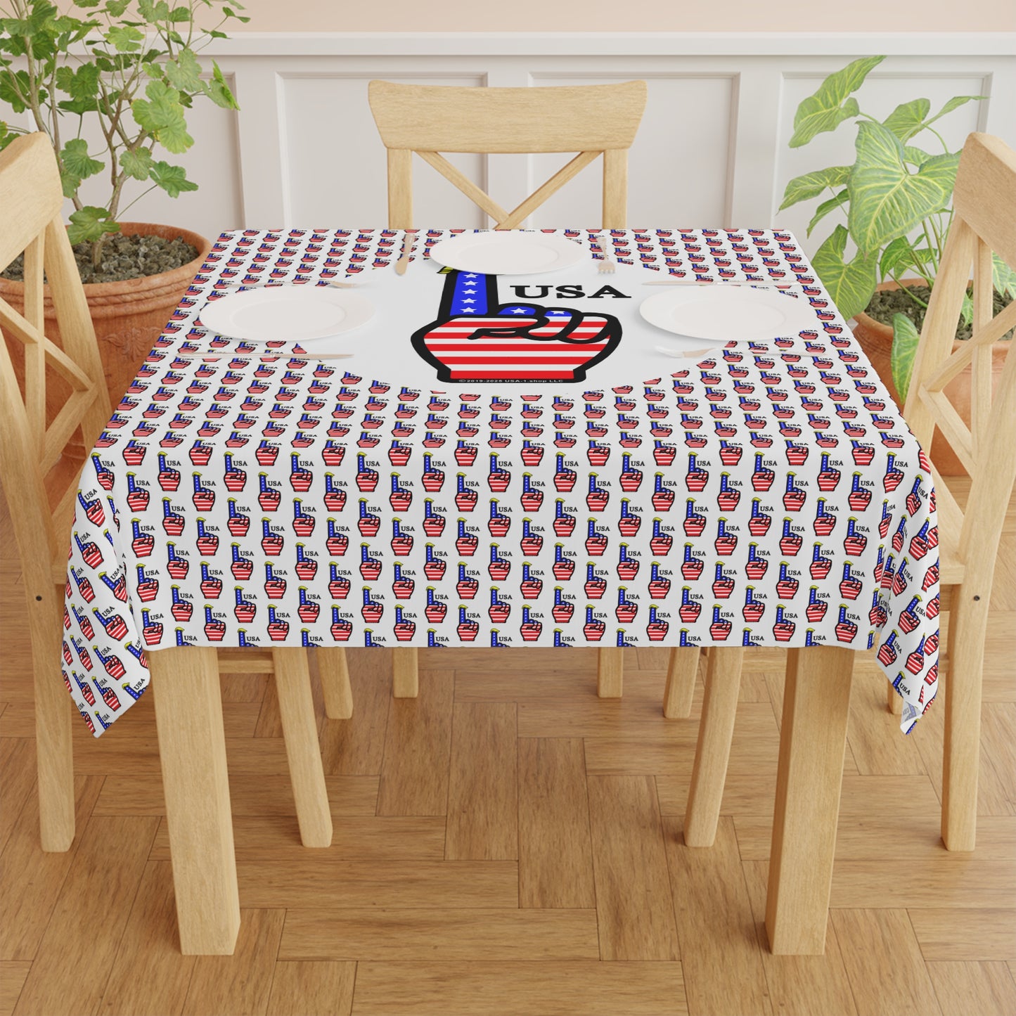 USA-1 Themed Tablecloth, Patriotic Table Cover, Fourth of July Decoration, BBQ Dining Experience, Summer Celebration Decor
