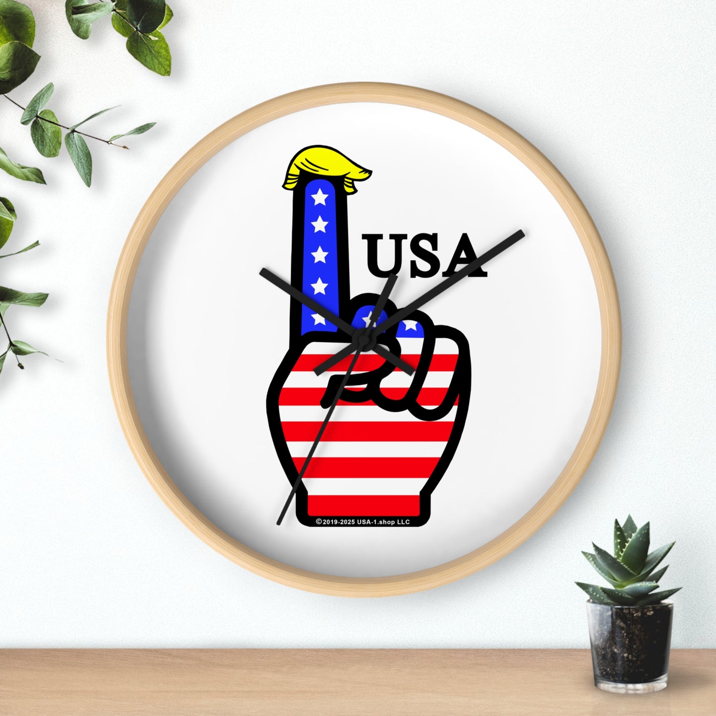 USA-1 Themed Wall Clock, Home Decor, Patriotic Gift, Freedom Enthusiast Clock, 4th of July Decoration, Americana Timepiece