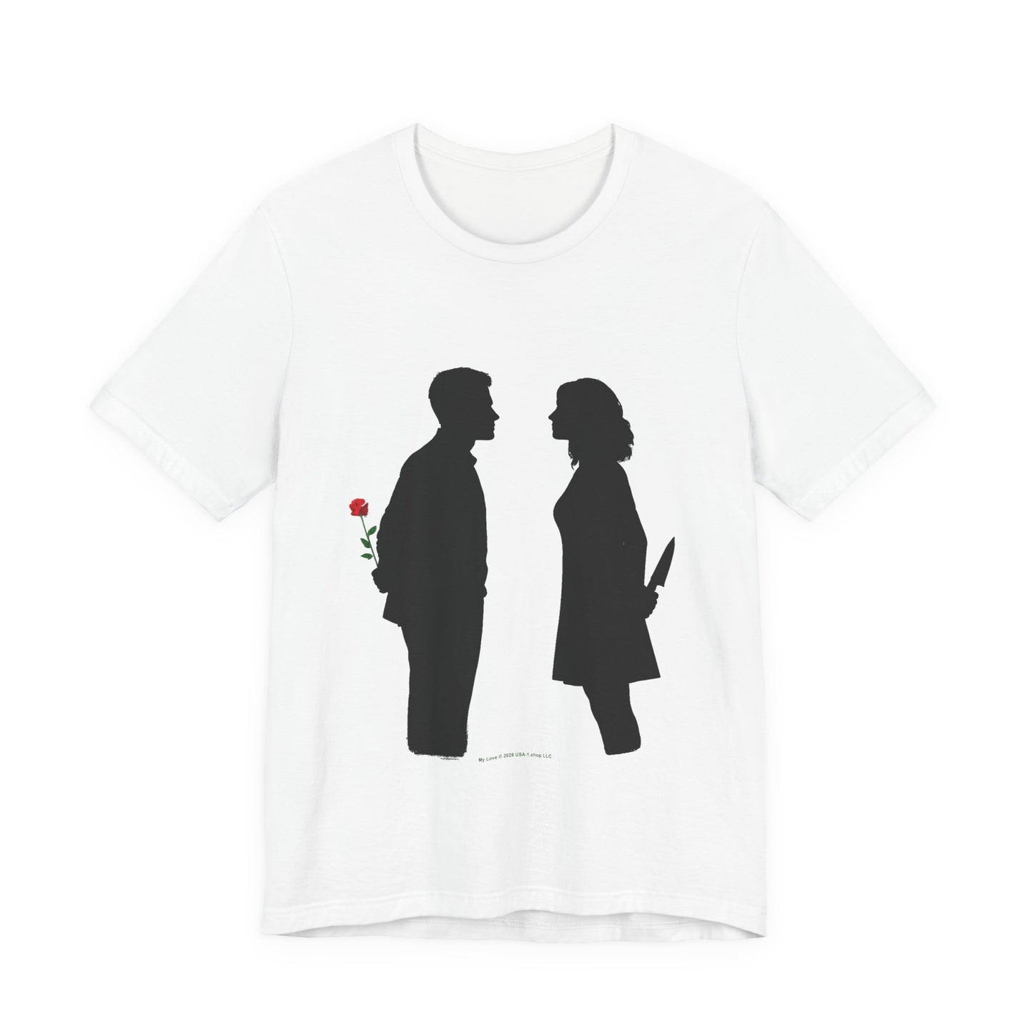 True Love on Classic White T - FRONT SIDE PRINT