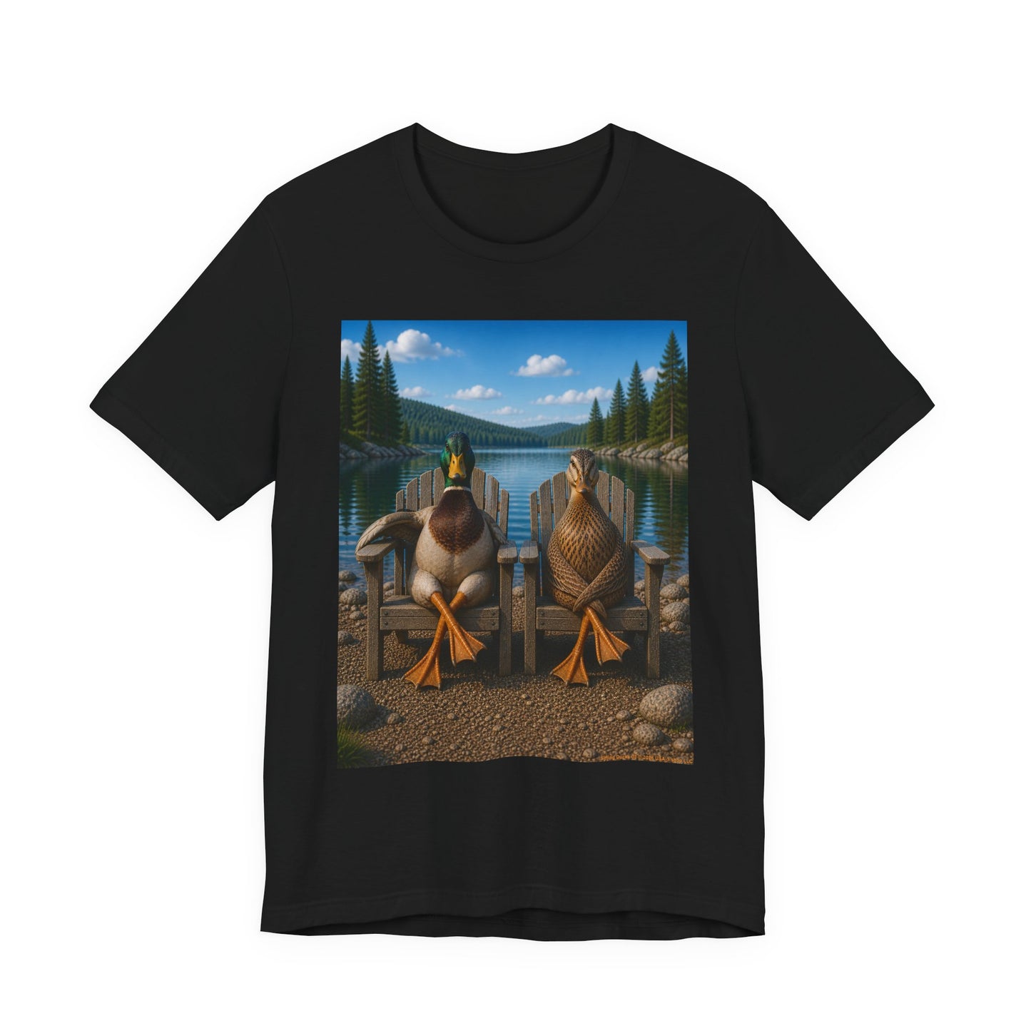 Sitting Ducks 02 on Classic Black T - Front Side Print