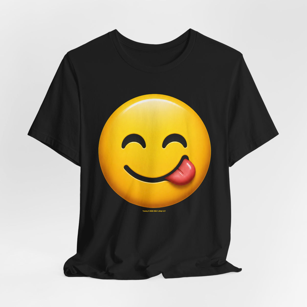 Yummy on Classic Black T - FRONT SIDE PRINT
