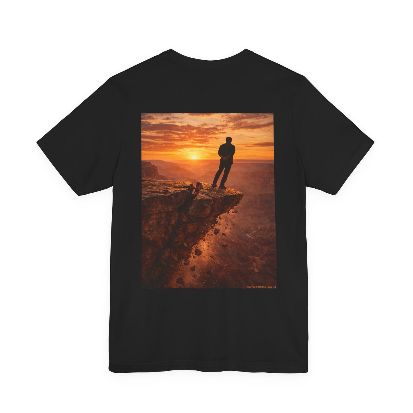 Nice View on Classic Black T - Back Side Print