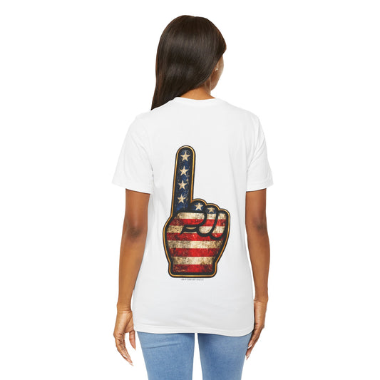USA #1 on Classic White T - Back Side Print