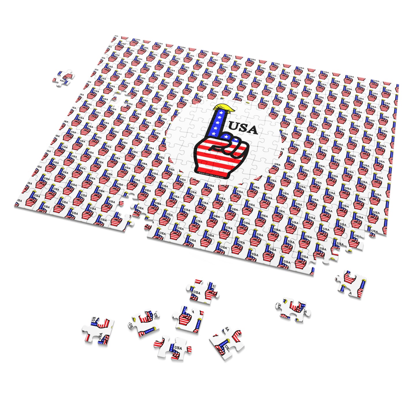 USA-1 Themed Jigsaw Puzzle with Tin – Patriotic Gift, Fun Family Activity, Home Decor, Holiday Entertainment, USA Puzzle