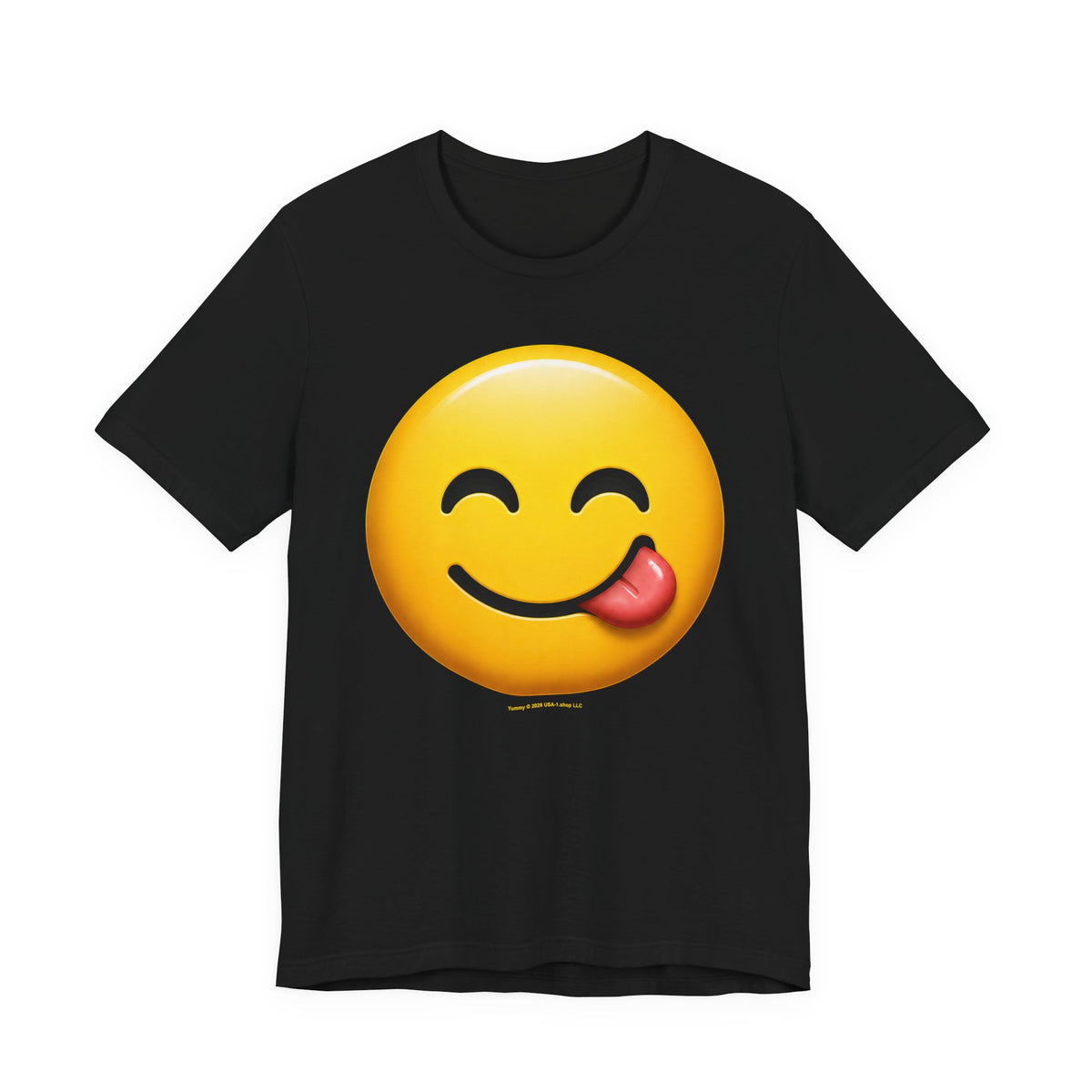 Yummy on Classic Black T - FRONT SIDE PRINT