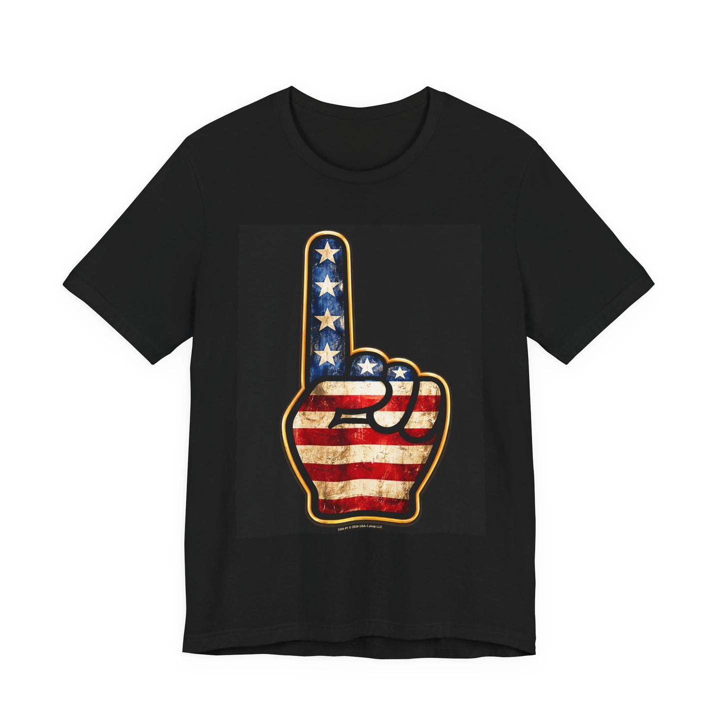 USA #1 on Classic Black T - Front Side Print