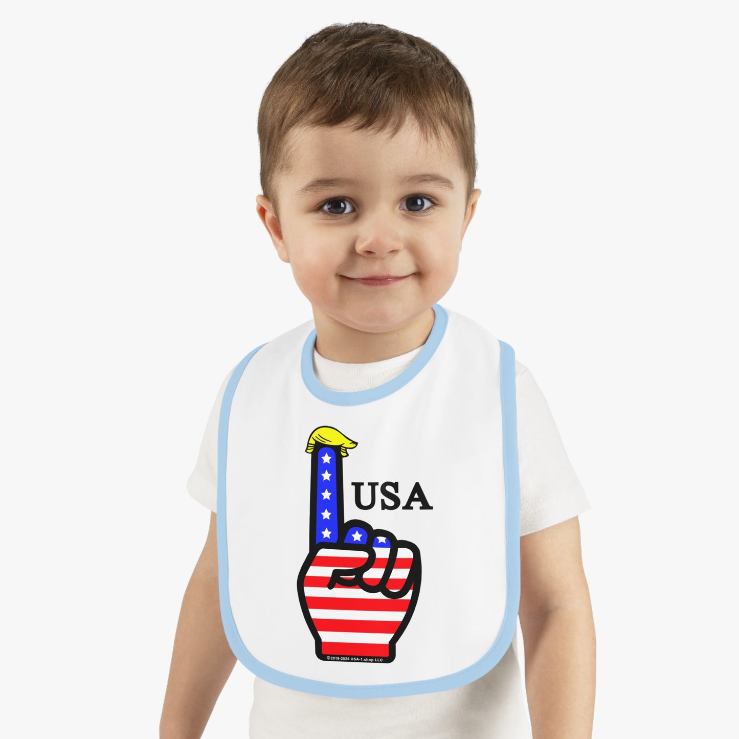 USA-1 Themed Baby Contrast Trim Jersey Bib
