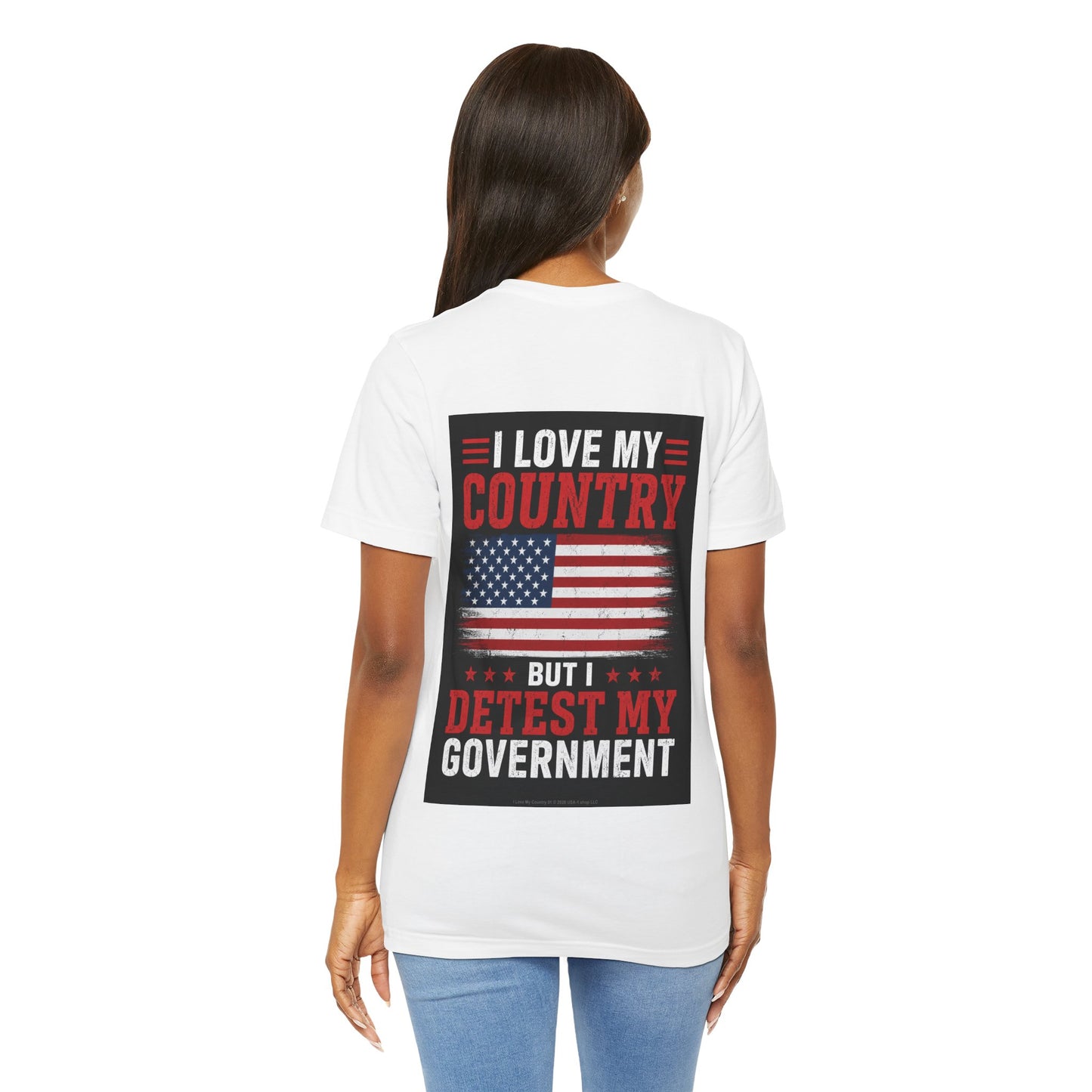 I Love My Country 01 Flat/Bright on Classic White T - Back Side Print