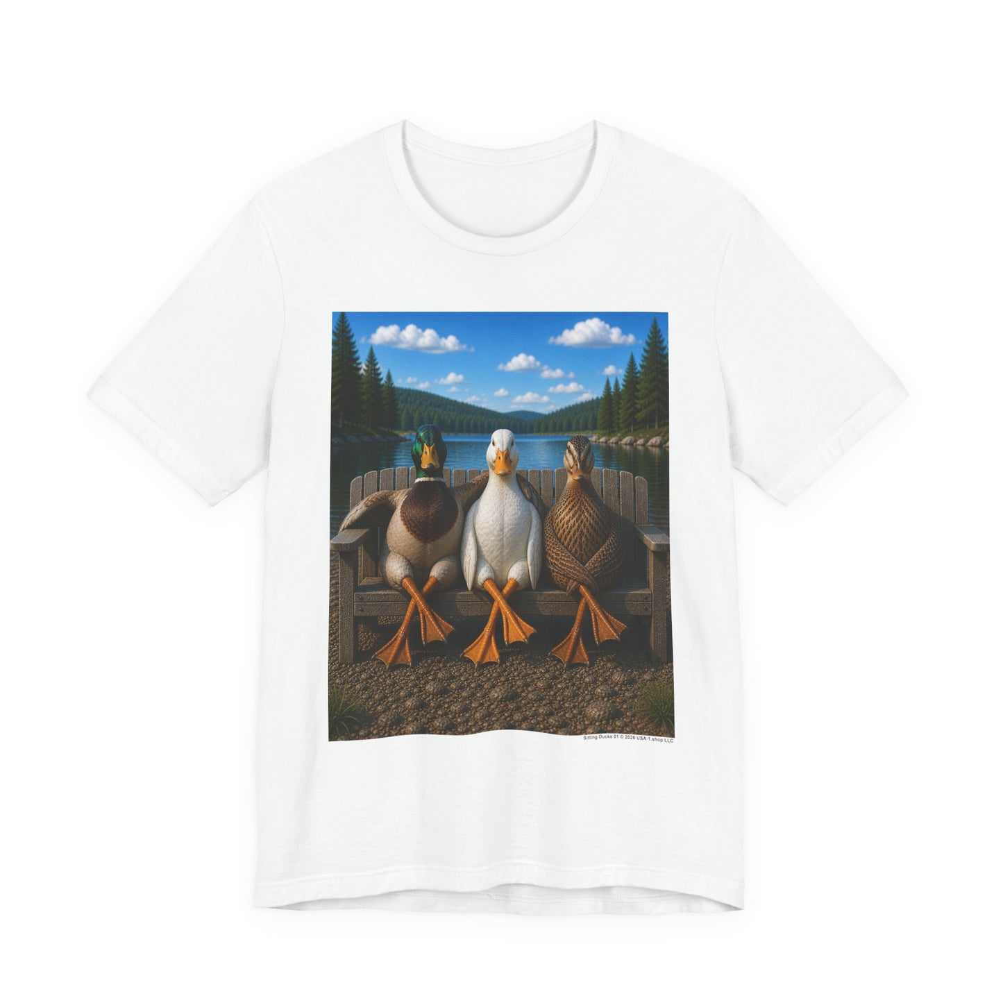 Sitting Ducks 01 on Classic White T - Front Side Print