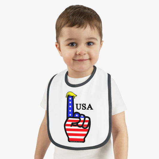 USA-1 Themed Baby Contrast Trim Jersey Bib
