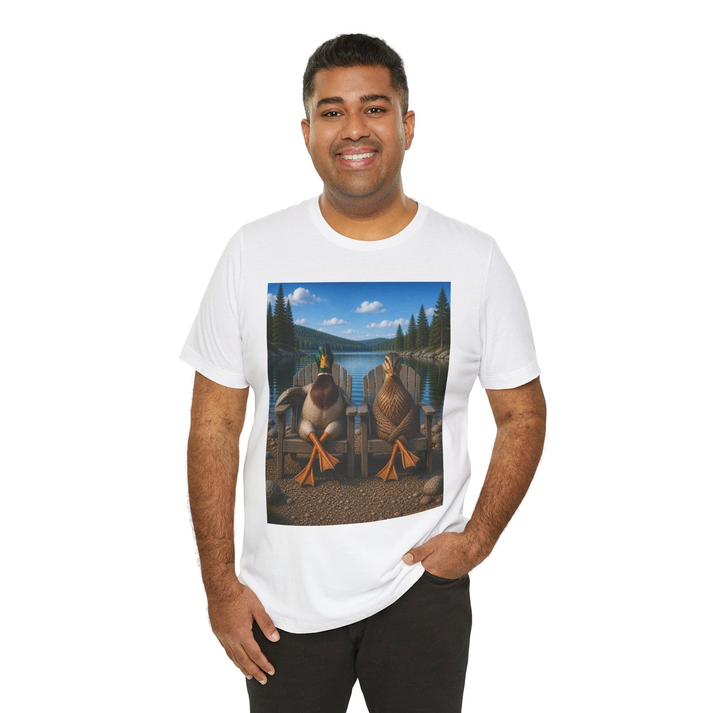 Sitting Ducks 02 on Classic White T - Front Side Print