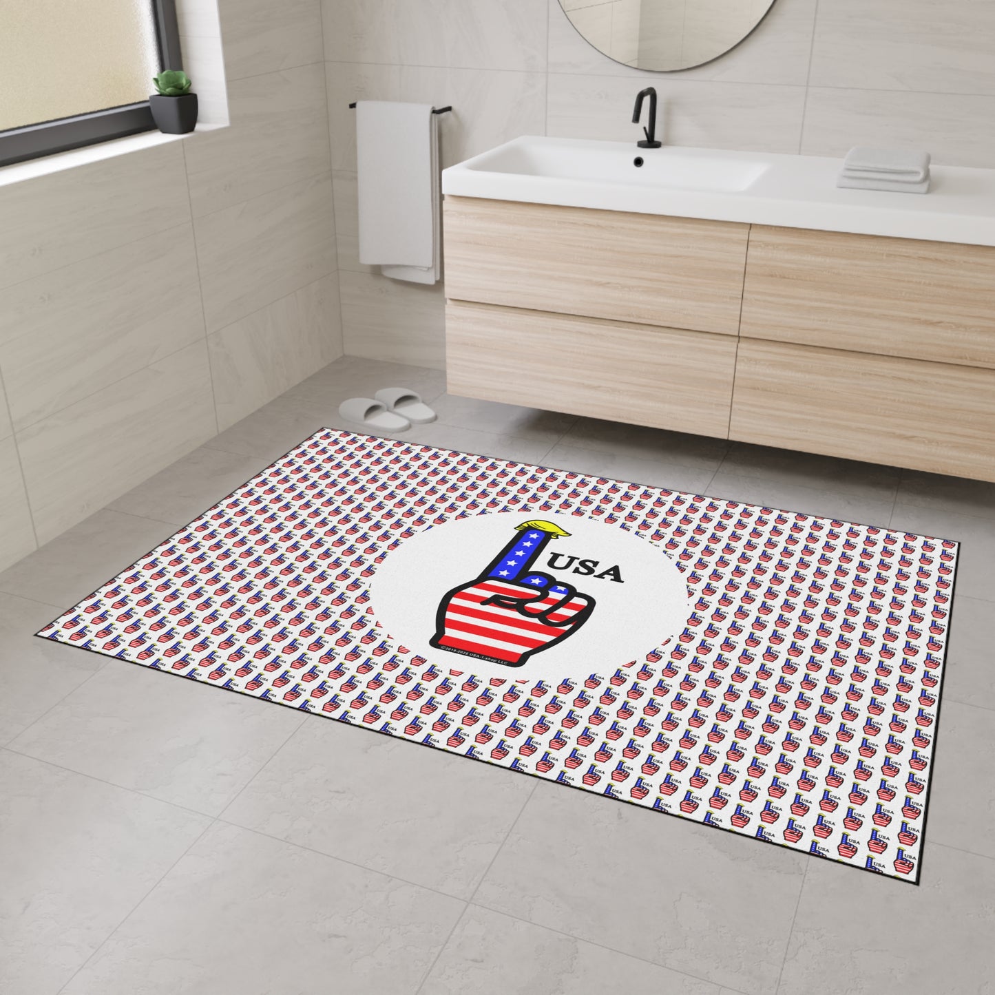 USA-1 Themed Style 2 Heavy Duty Floor Mat, Durable Entrance Rug, American Flag Decor, Sports Theme Mat, Indoor/Outdoor Welcome Mat