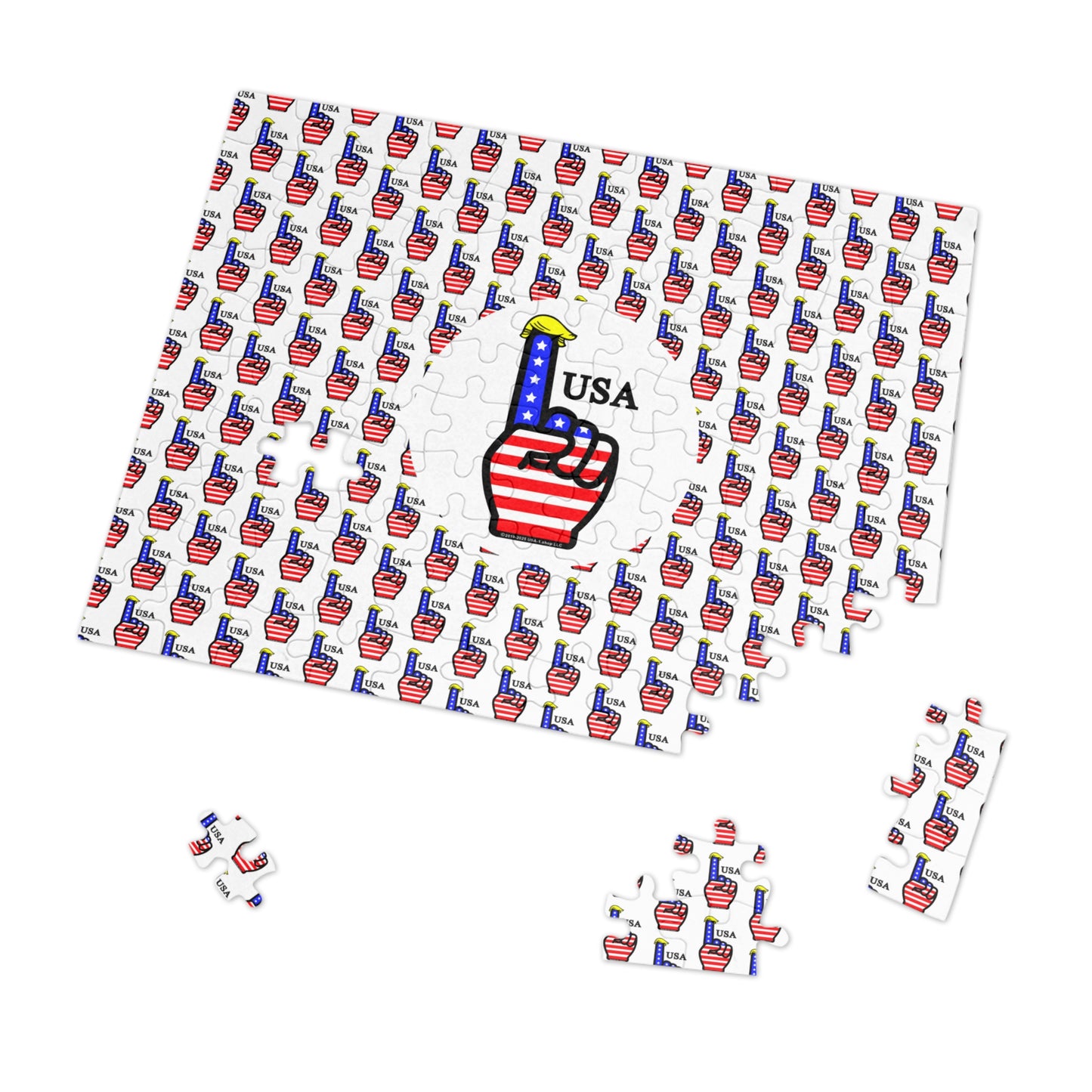 USA-1 Themed Jigsaw Puzzle with Tin – Patriotic Gift, Fun Family Activity, Home Decor, Holiday Entertainment, USA Puzzle