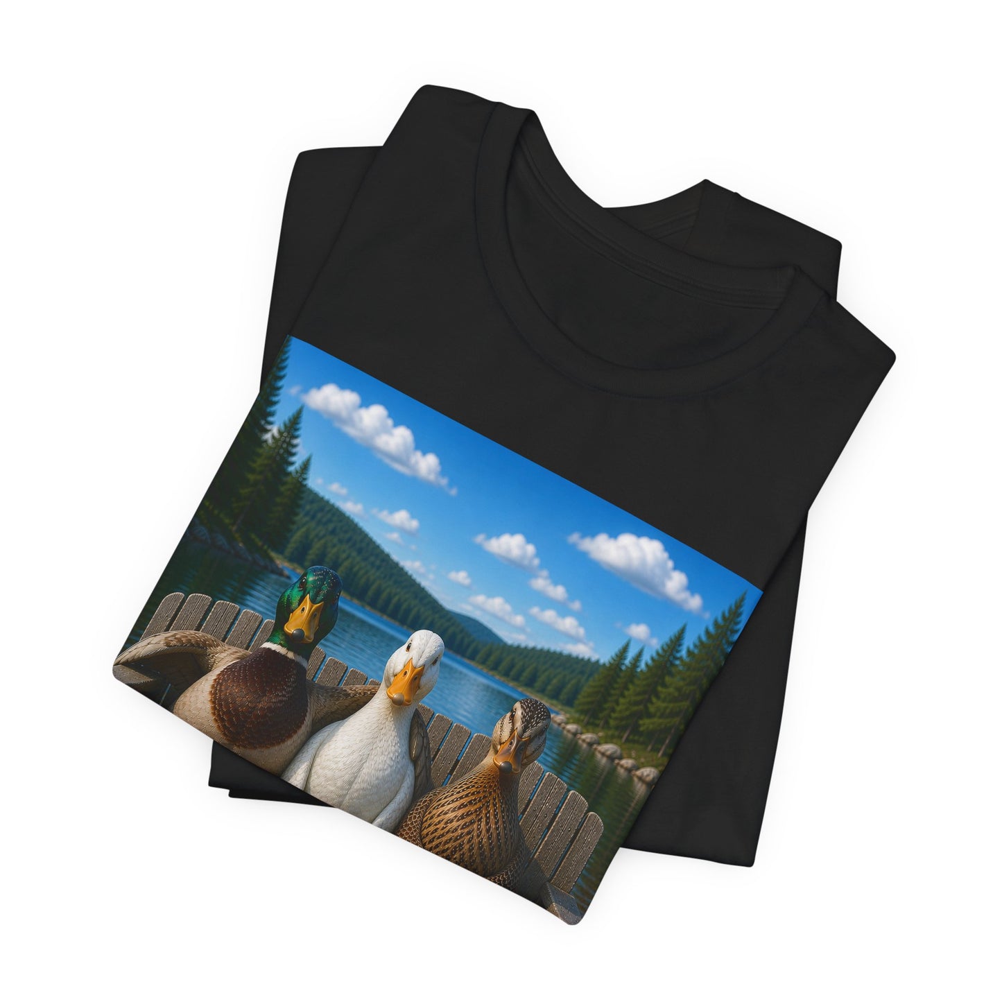 Sitting Ducks 01 on Classic Black T - Front Side Print
