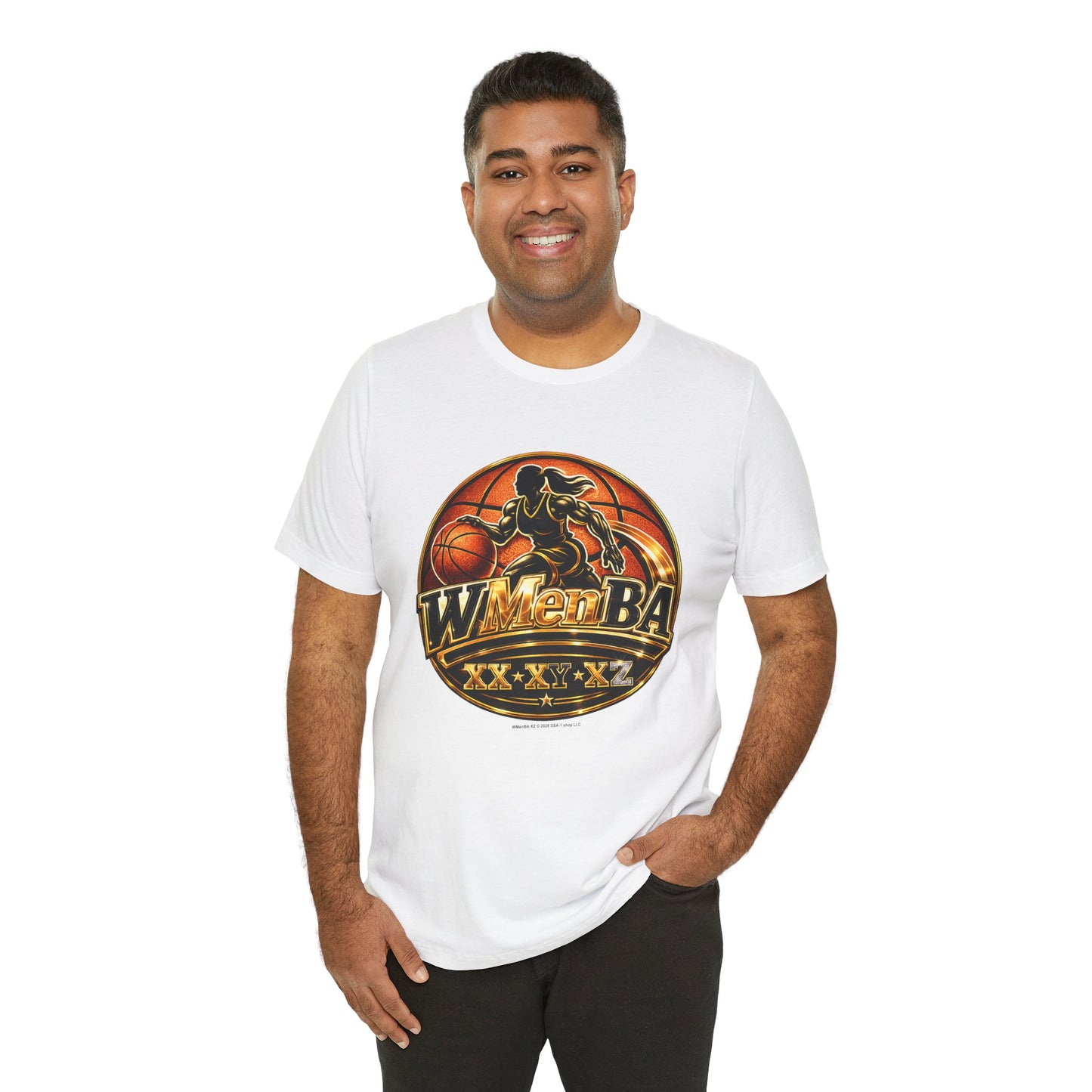 WMenBA on Classic White T - FRONT SIDE PRINT