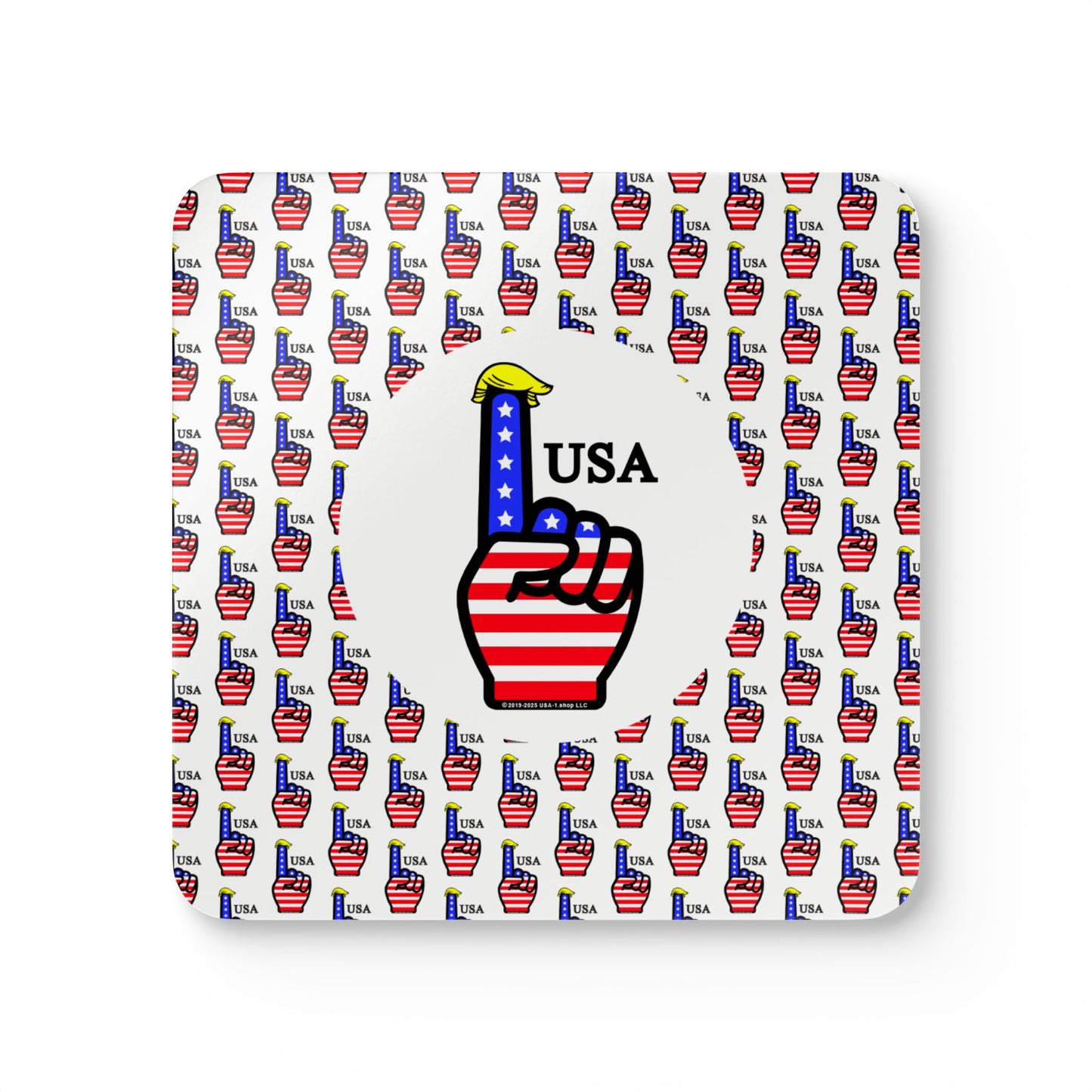USA-1 Style 2 Themed Corkwood Coaster Set | Great for Parties, Independence Day, Decor, Gift | Fun Drinkware Accessory