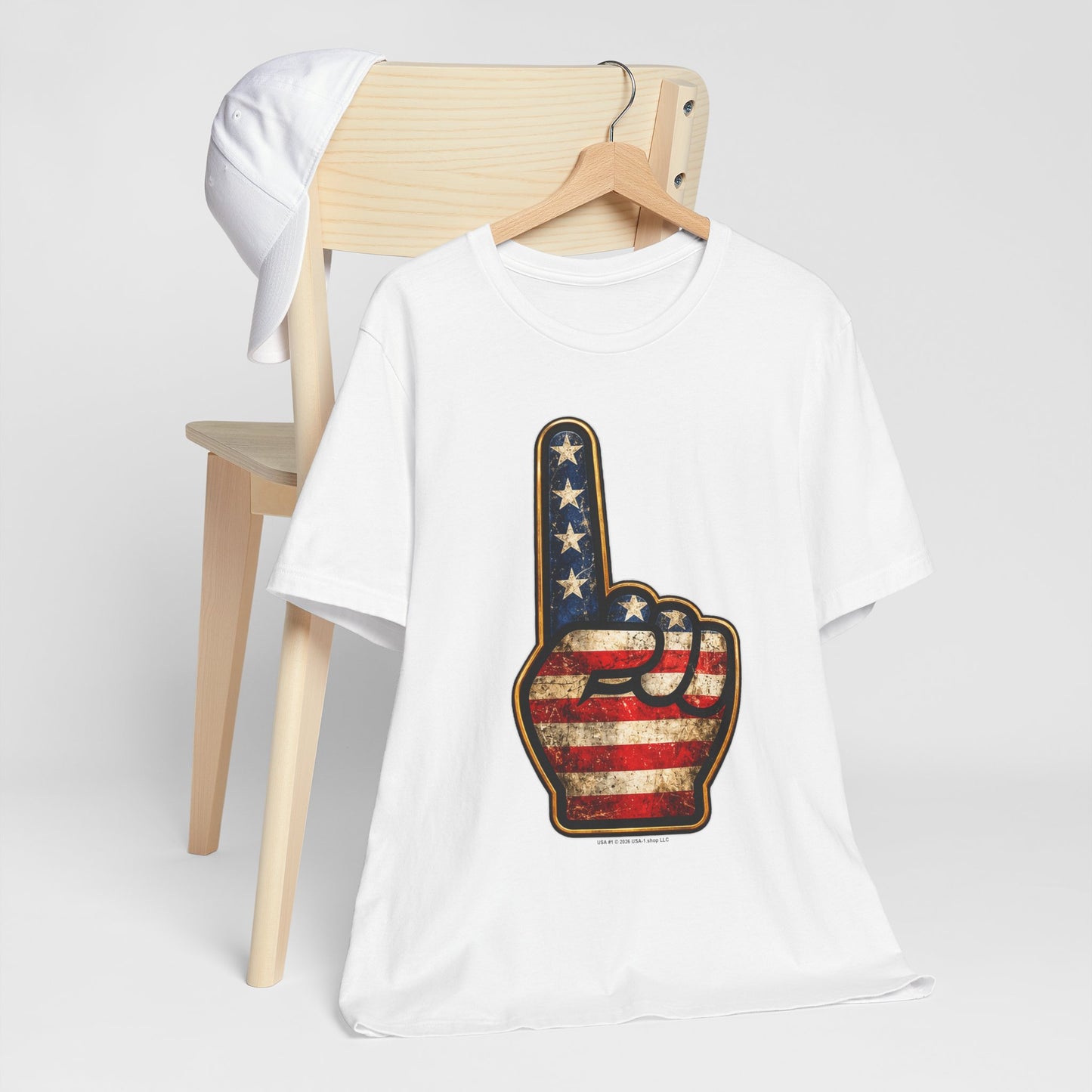 USA #1 on Classic White T - Front Side Print
